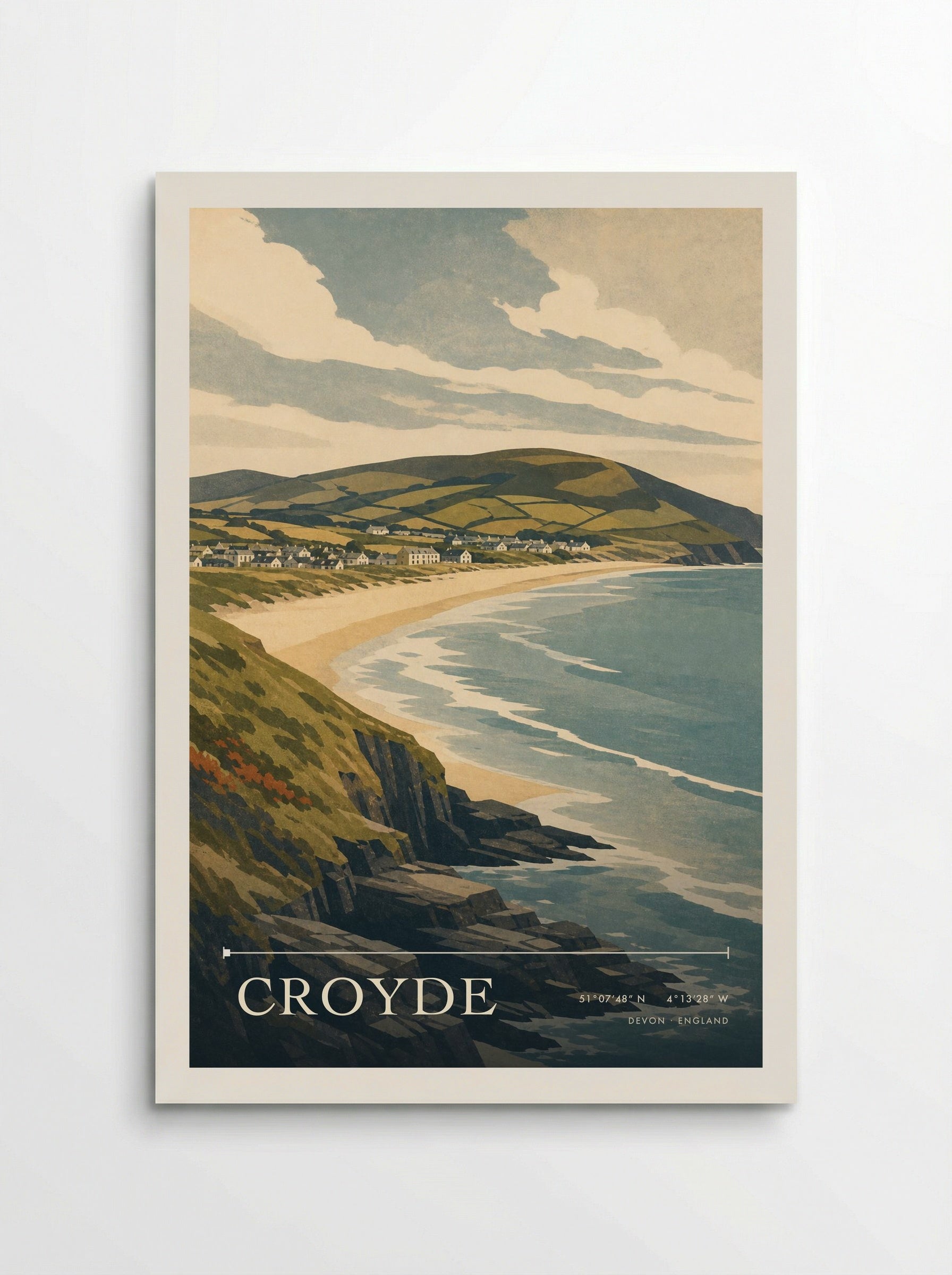 Croyde Devon England Travel Poster - Poster
