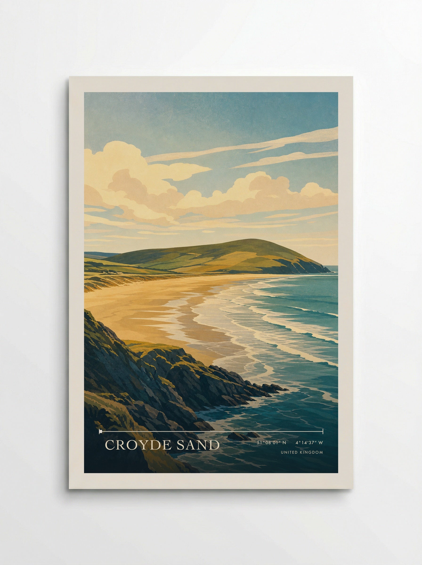 Croyde Sand United Kingdom Travel Poster - Poster