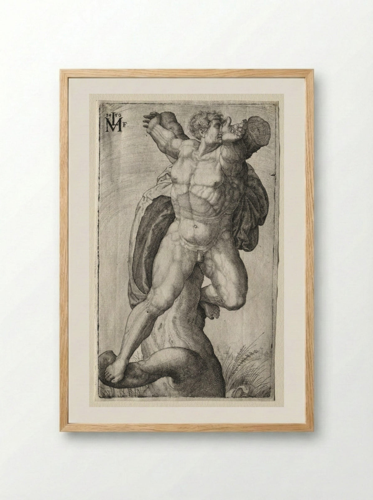 Crucified Man - Melchior Lorck - Framed Print Wood