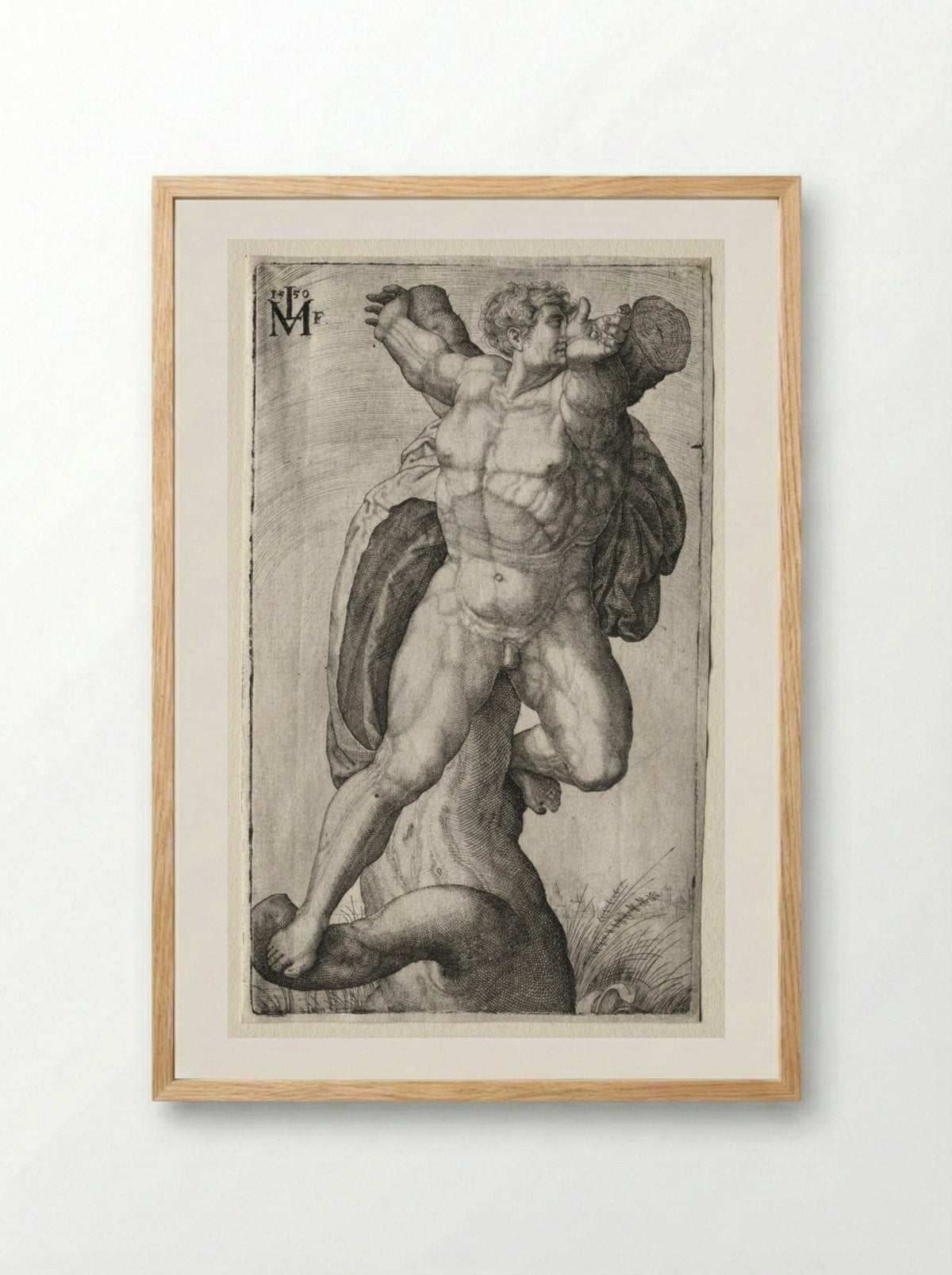 Crucified Man - Melchior Lorck - Framed Print Wood