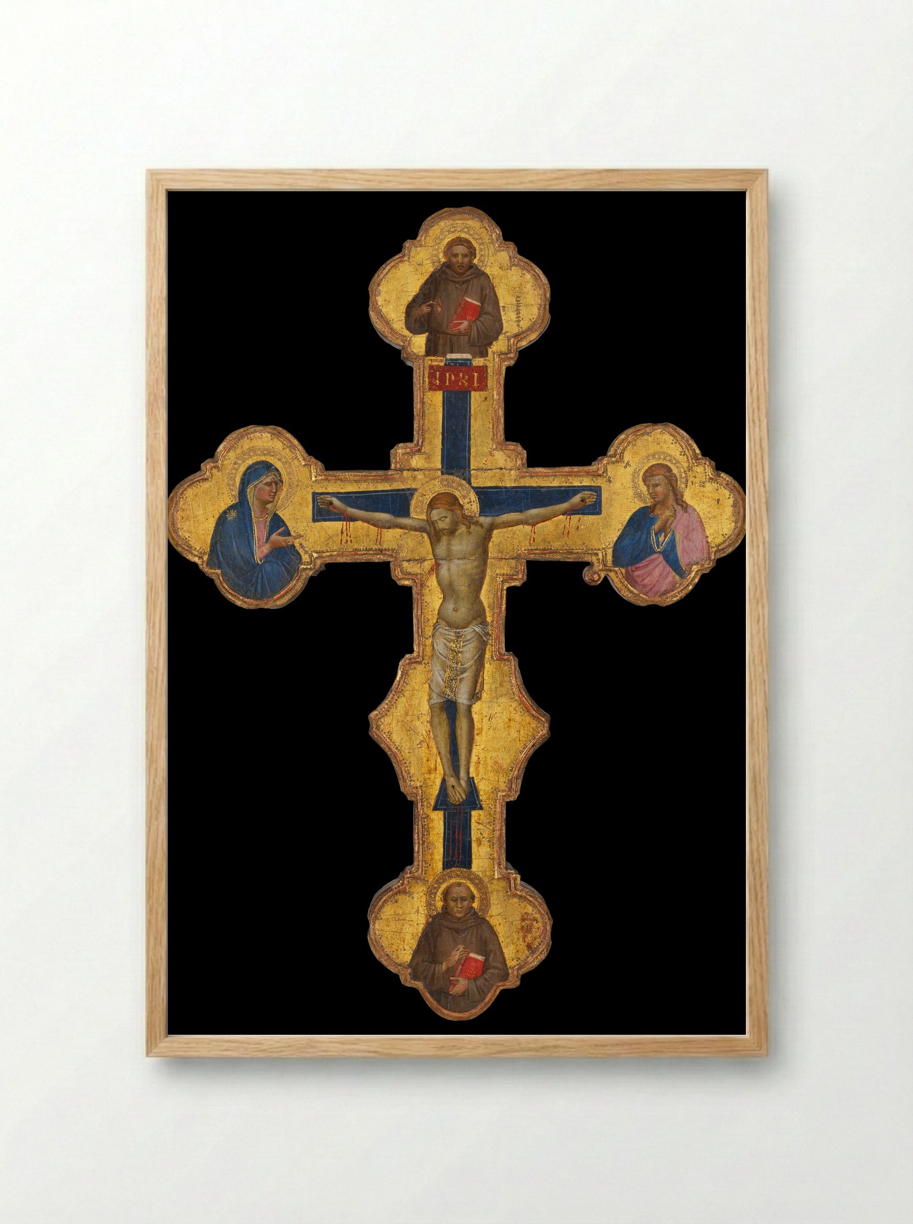 Crucifix - Master of the Orcagnesque Misericordia - Framed Print Wood