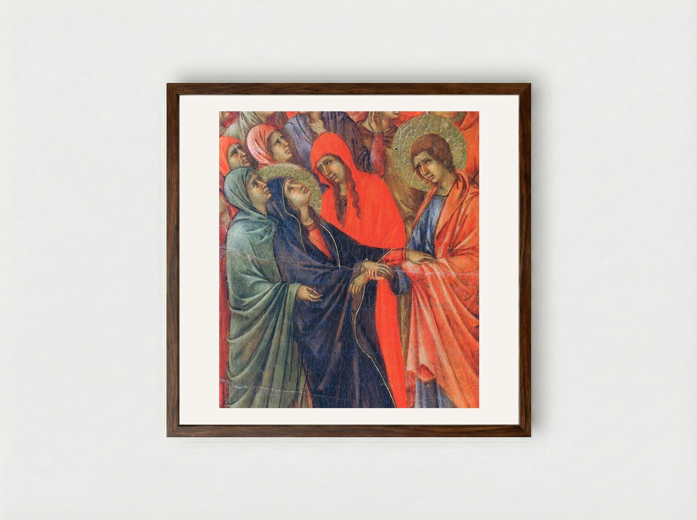 Crucifixion (Fragment) - Duccio di Buoninsegna - Framed Print Dark Wood
