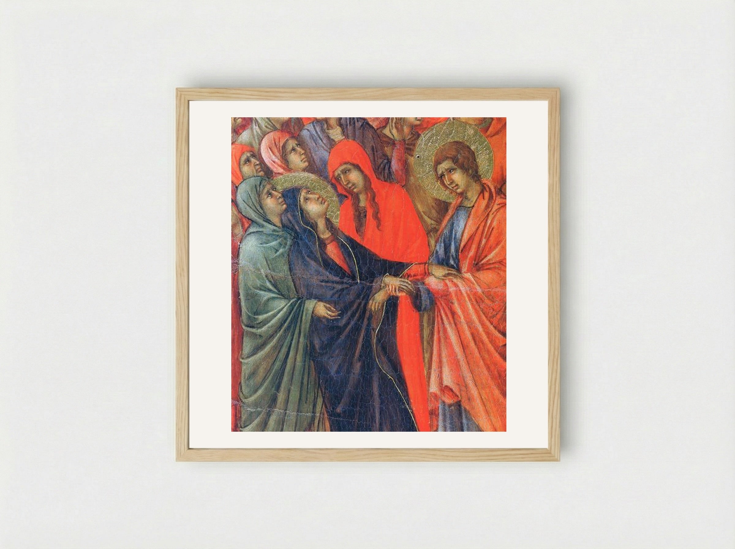 Crucifixion (Fragment) - Duccio di Buoninsegna - Framed Print Wood