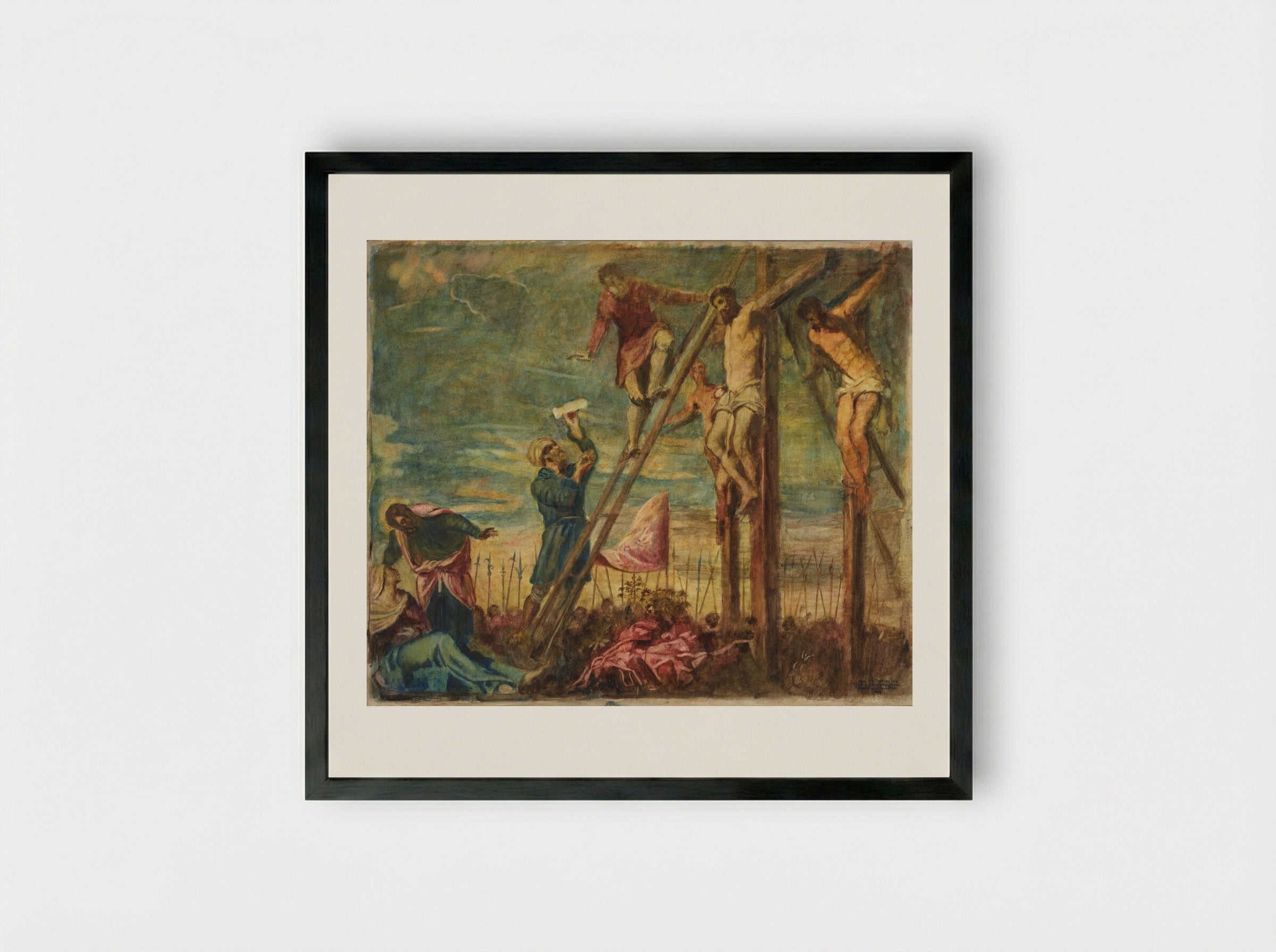 Crucifixion, after Tintoretto - Joseph Lindon Smith - Framed Print Black