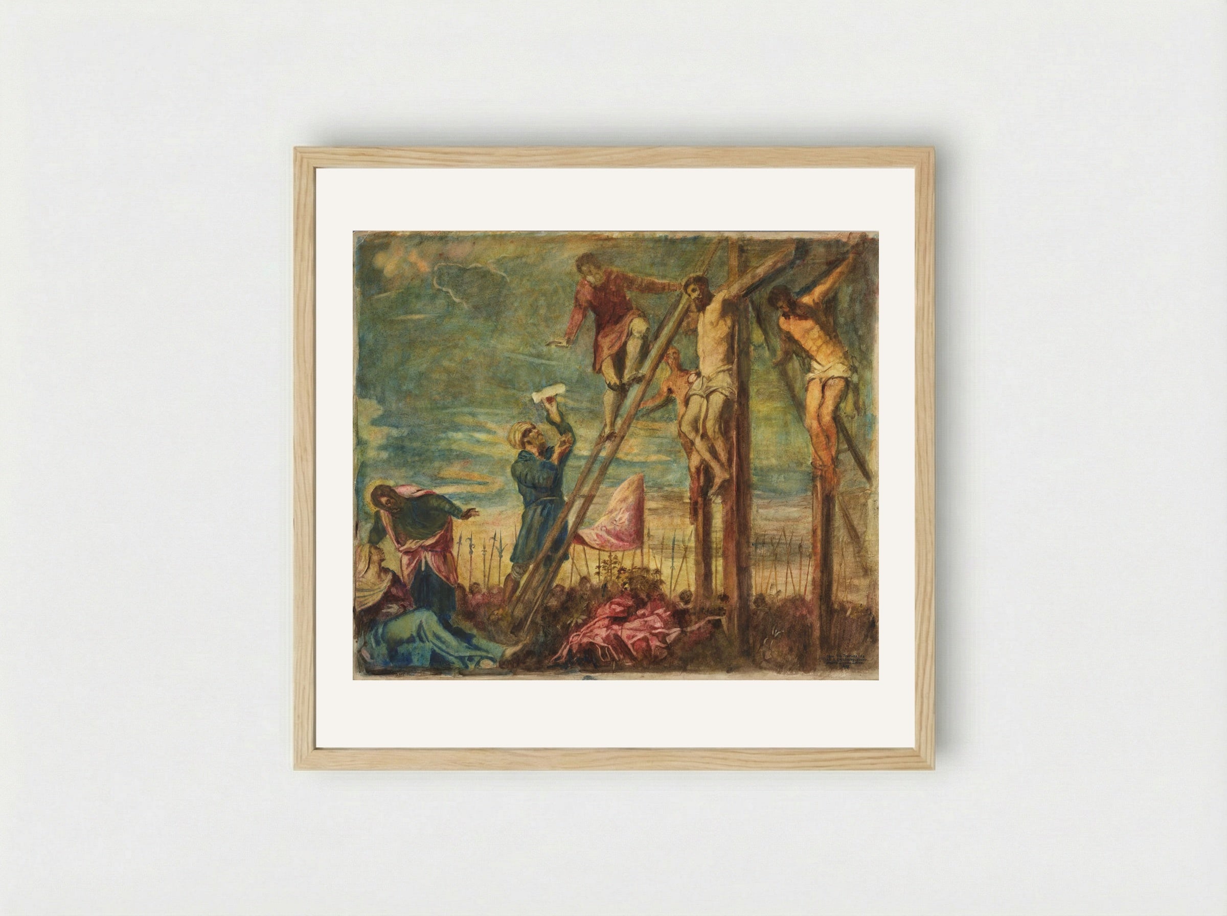 Crucifixion, after Tintoretto - Joseph Lindon Smith - Framed Print Wood