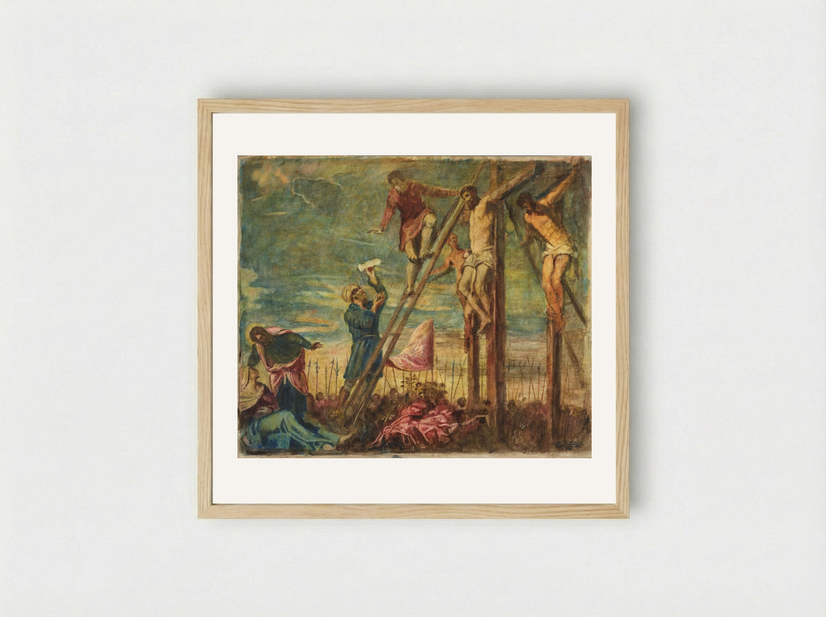 Crucifixion, after Tintoretto - Joseph Lindon Smith - Framed Print Wood