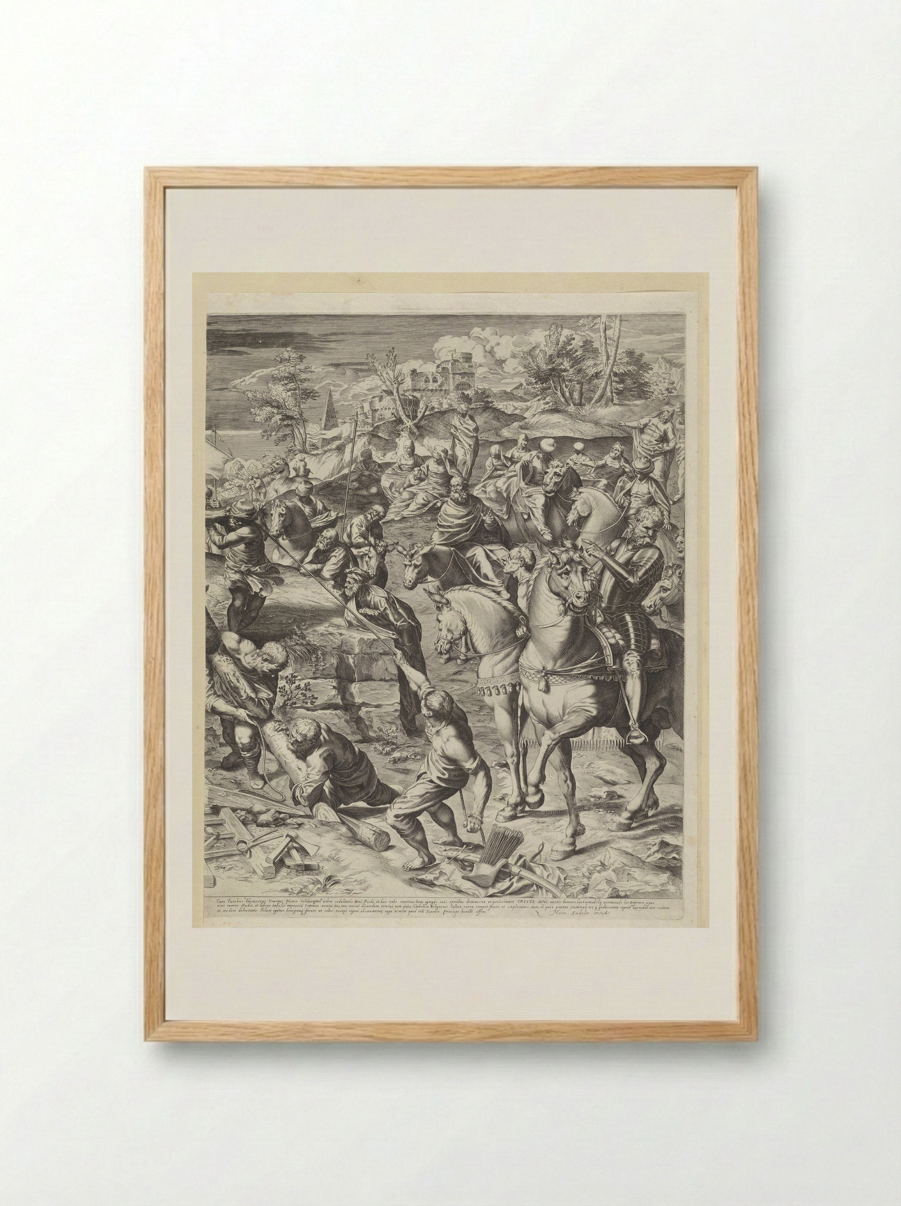 Crucifixion of Christ (Right Panel) - Aegidius Sadeler II - Framed Print Wood