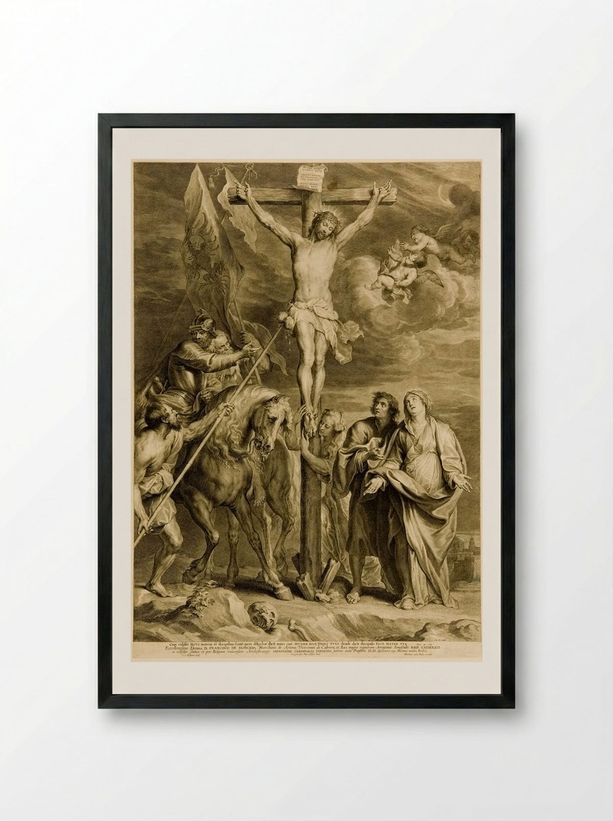 Crucifixion - Schelte Adamsz. Bolswert - Framed Print Black