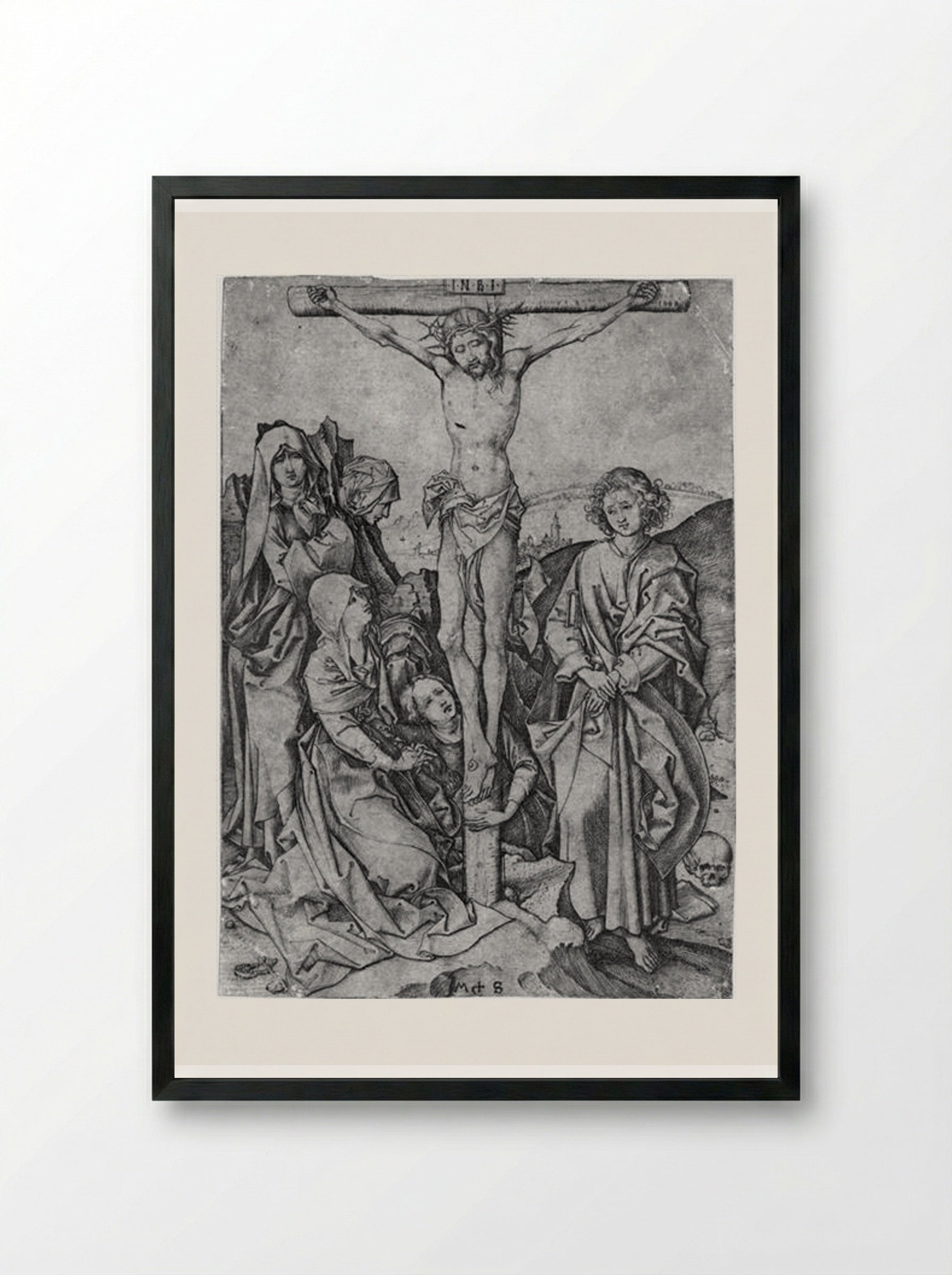 Crucifixion - Martin Schongauer - Framed Print Black