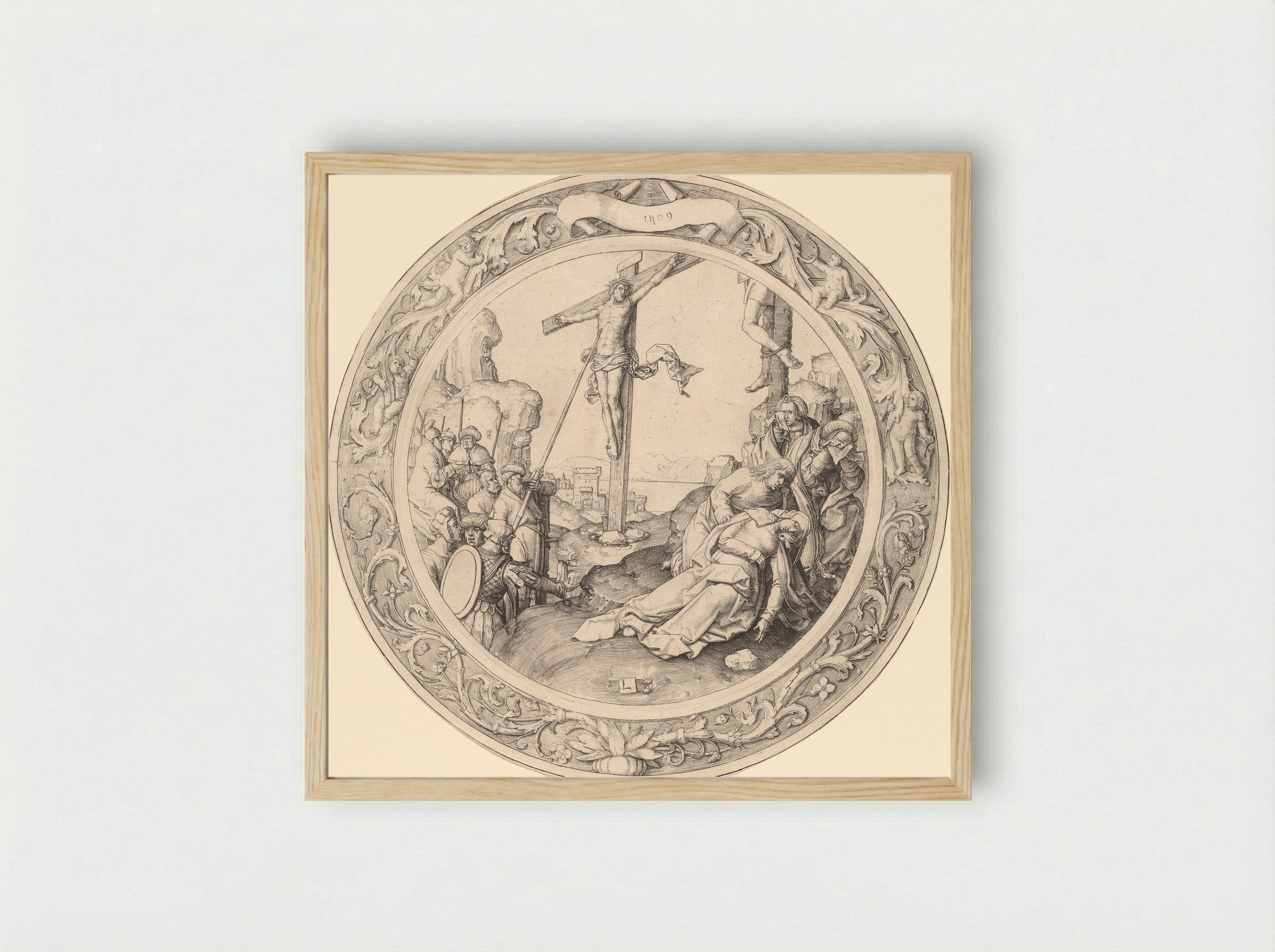 Crucifixion - Lucas van Leyden - Framed Print Wood