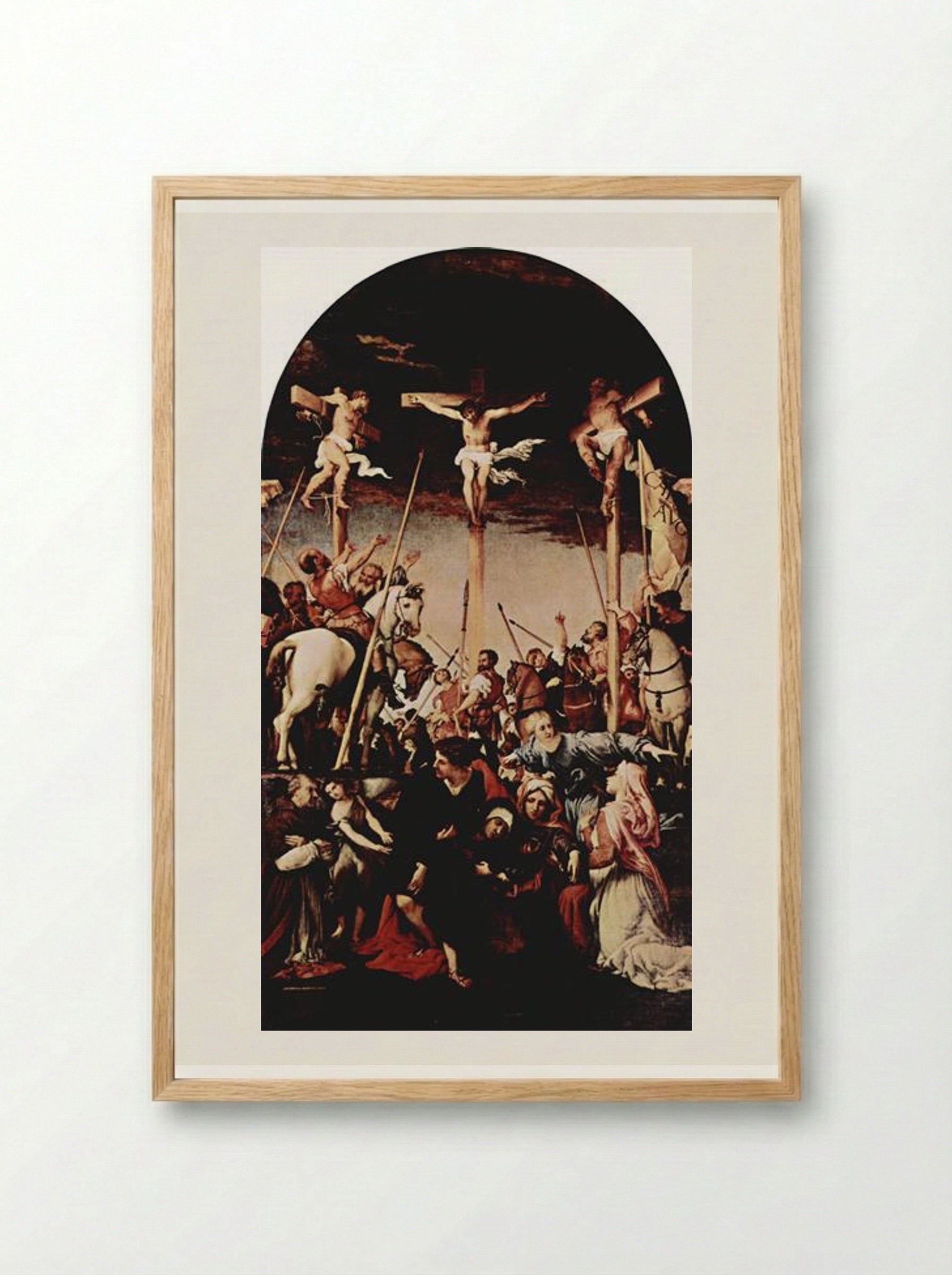 Crucifixion - Lorenzo Lotto - Framed Print Wood