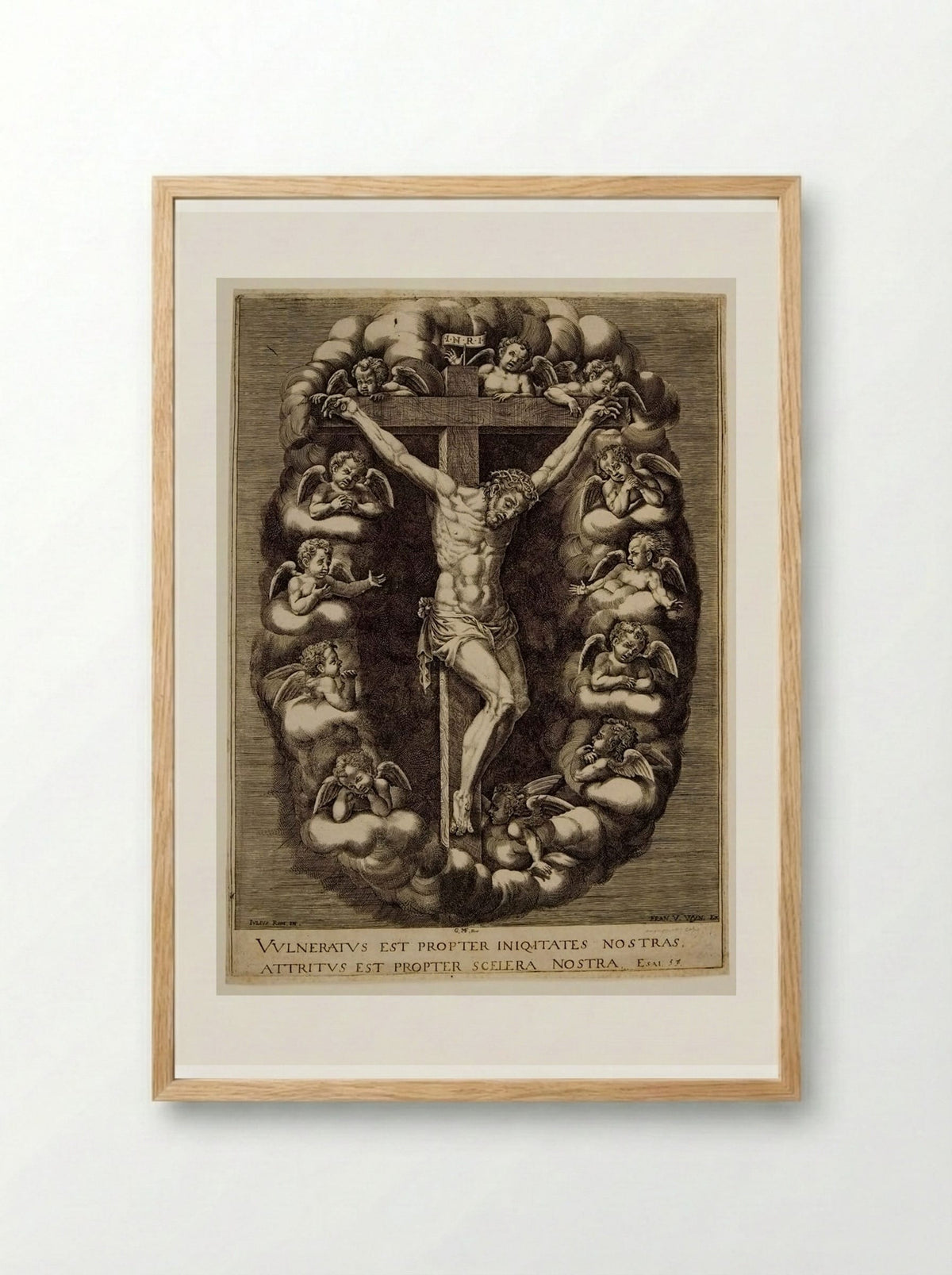 Crucifixion - Giorgio Ghisi - Framed Print Wood
