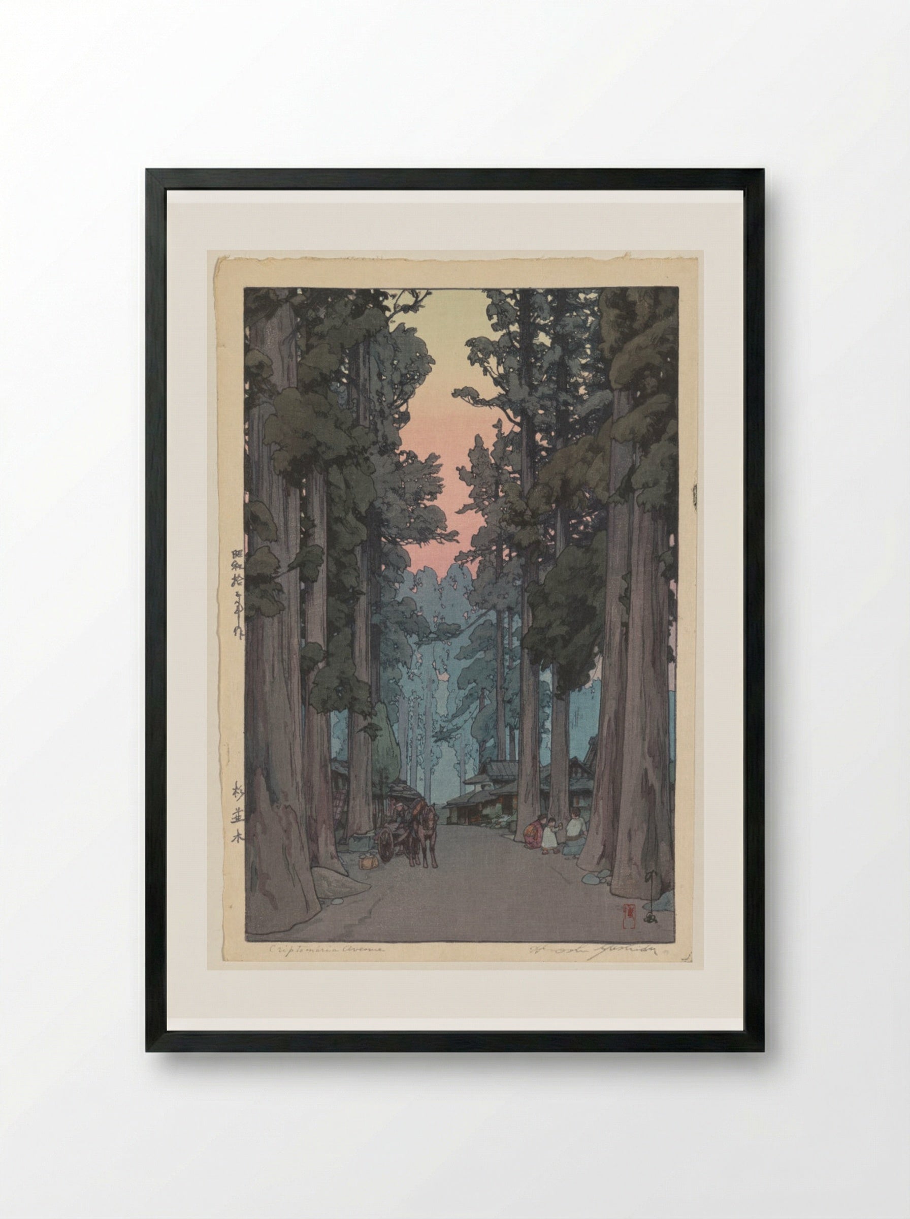 Cryptomeria Avenue - Yoshida Hiroshi - Framed Print Black