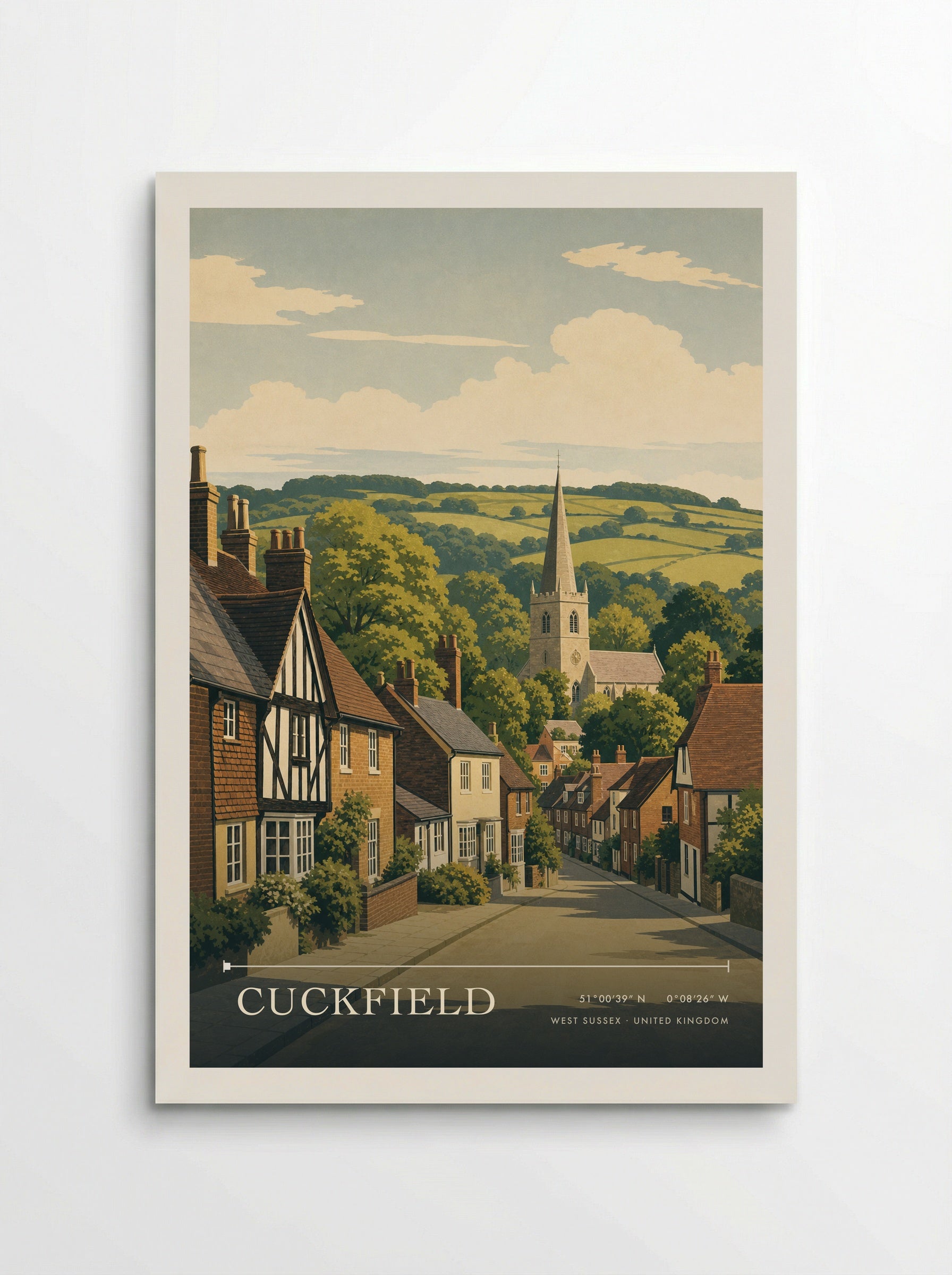 Cuckfield West Sussex United Kingdom Travel Poster - Poster