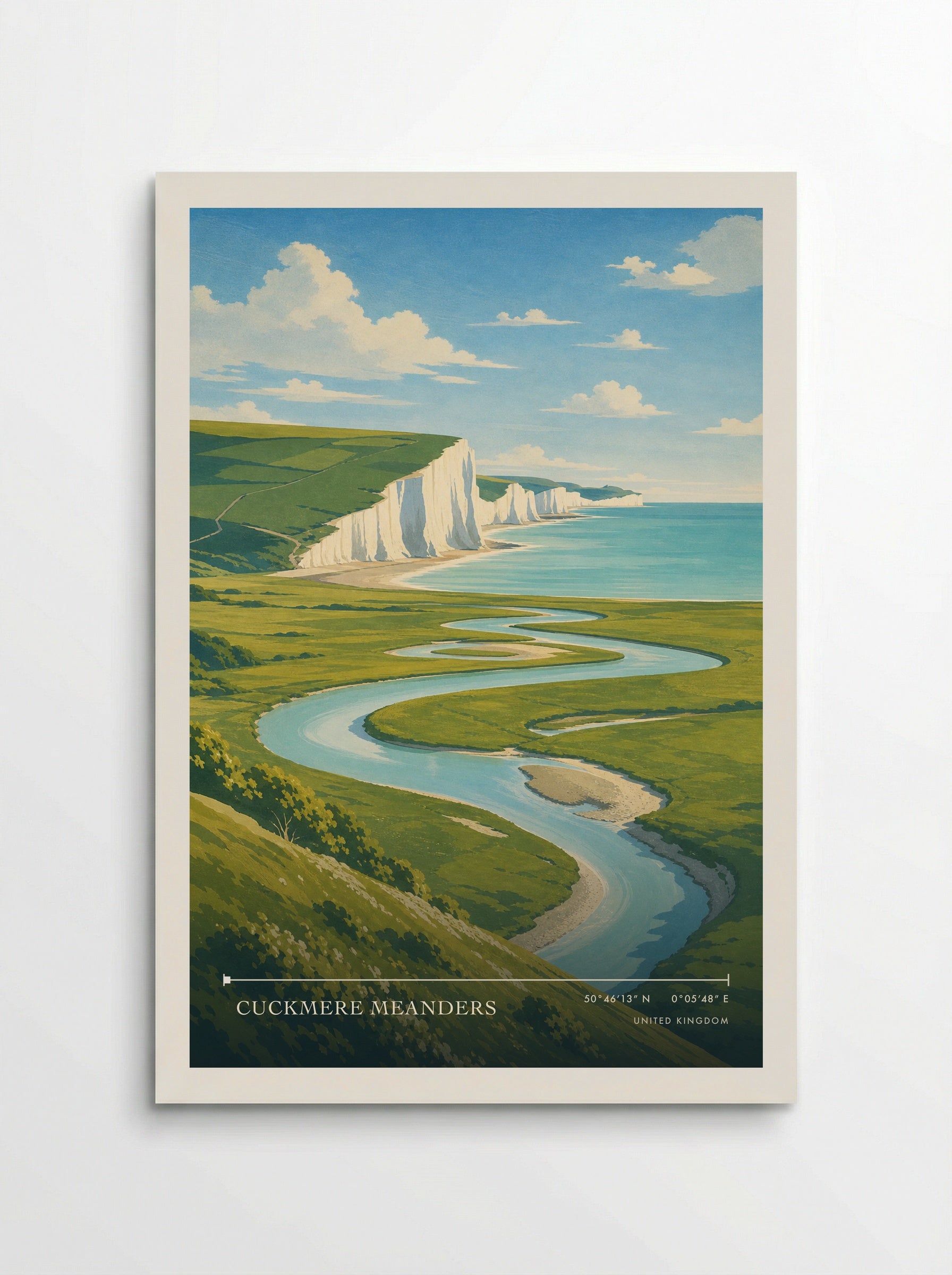 Cuckmere Meanders United Kingdom Travel Poster - Poster