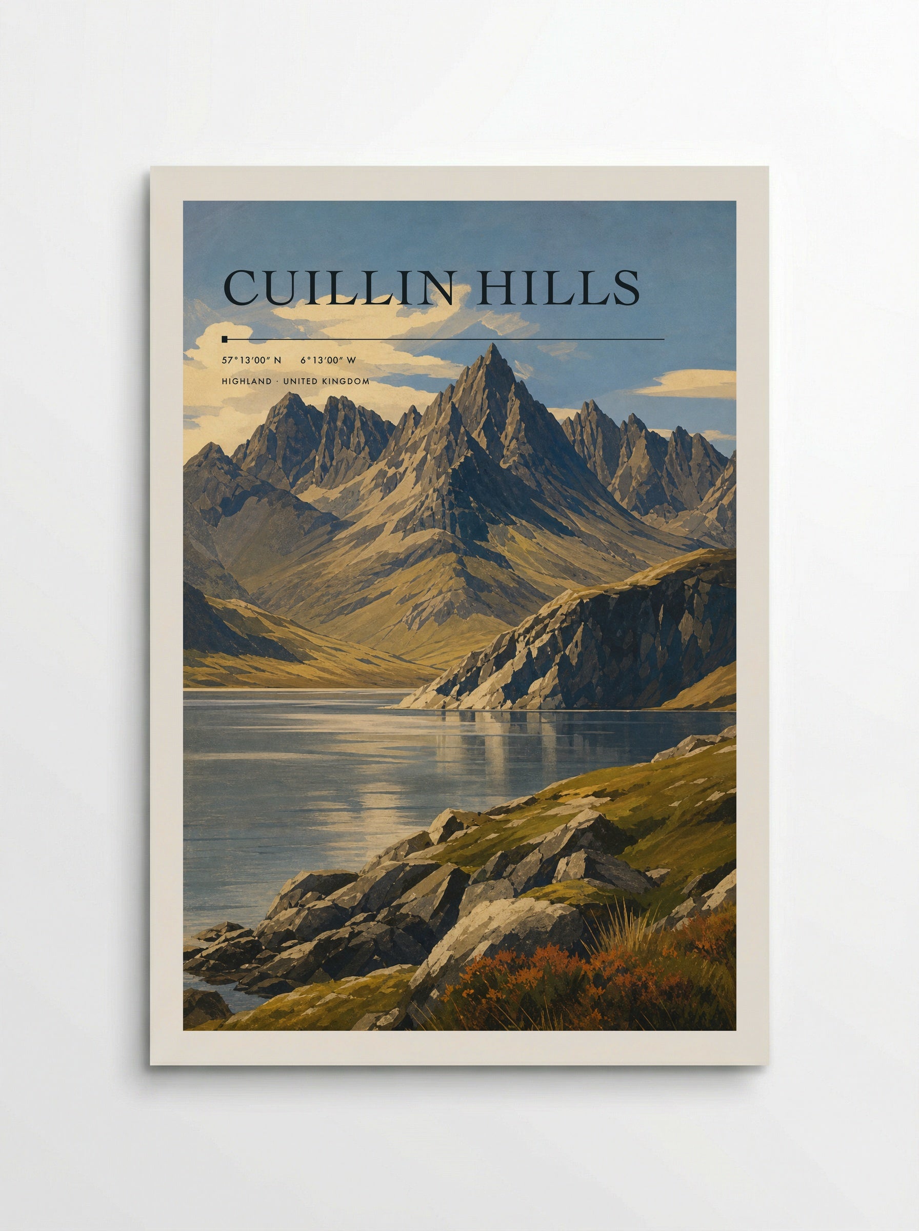 Cuillin Hills Highland United Kingdom Travel Poster - Poster