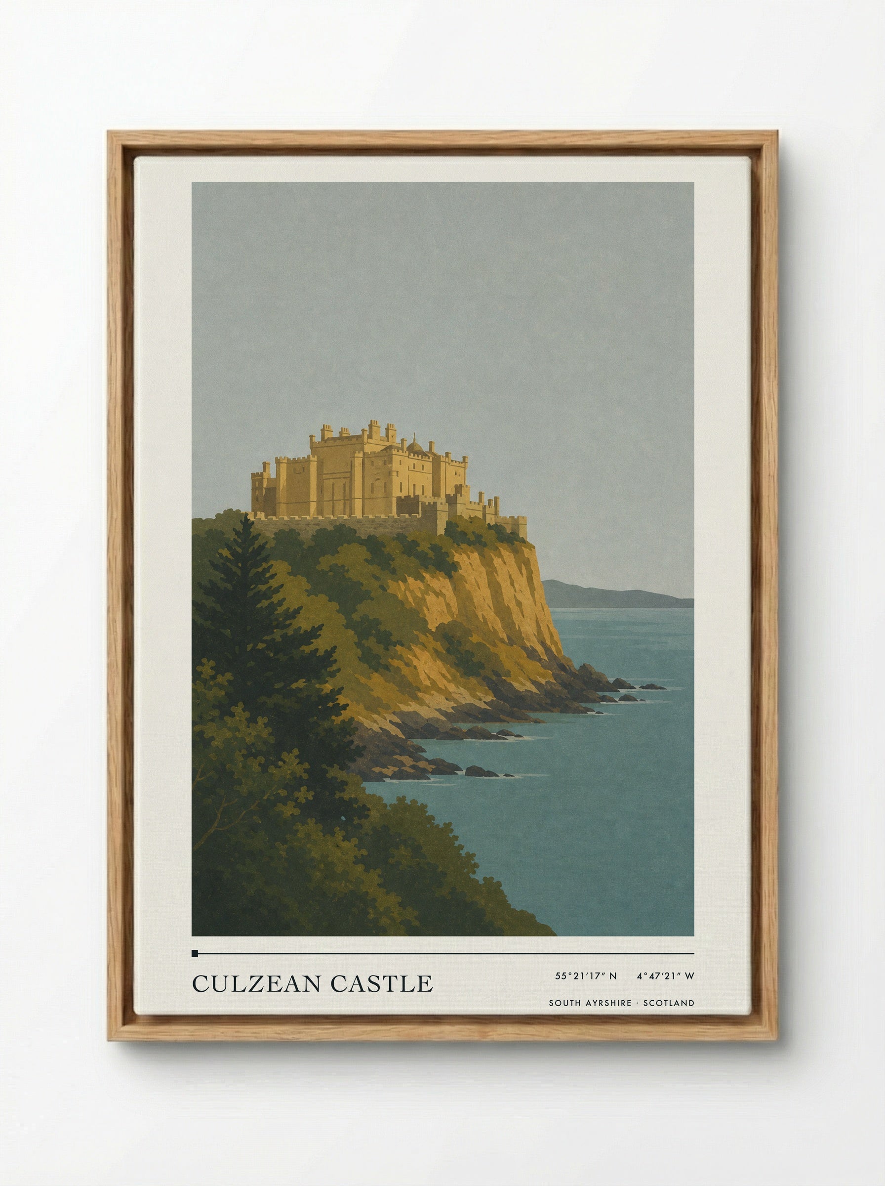Culzean Castle Travel Poster Artwork - Framed Canvas Wood