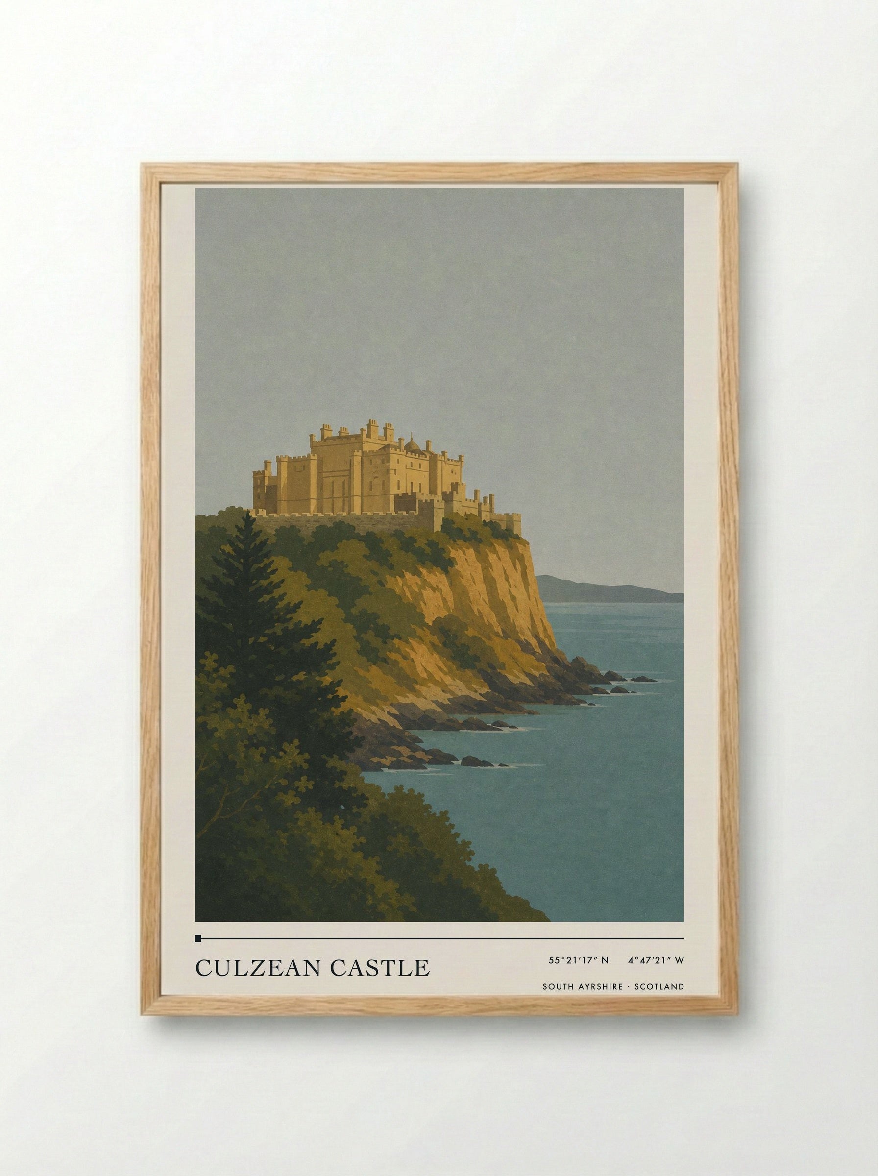 Culzean Castle Travel Poster Artwork - Framed Print Wood