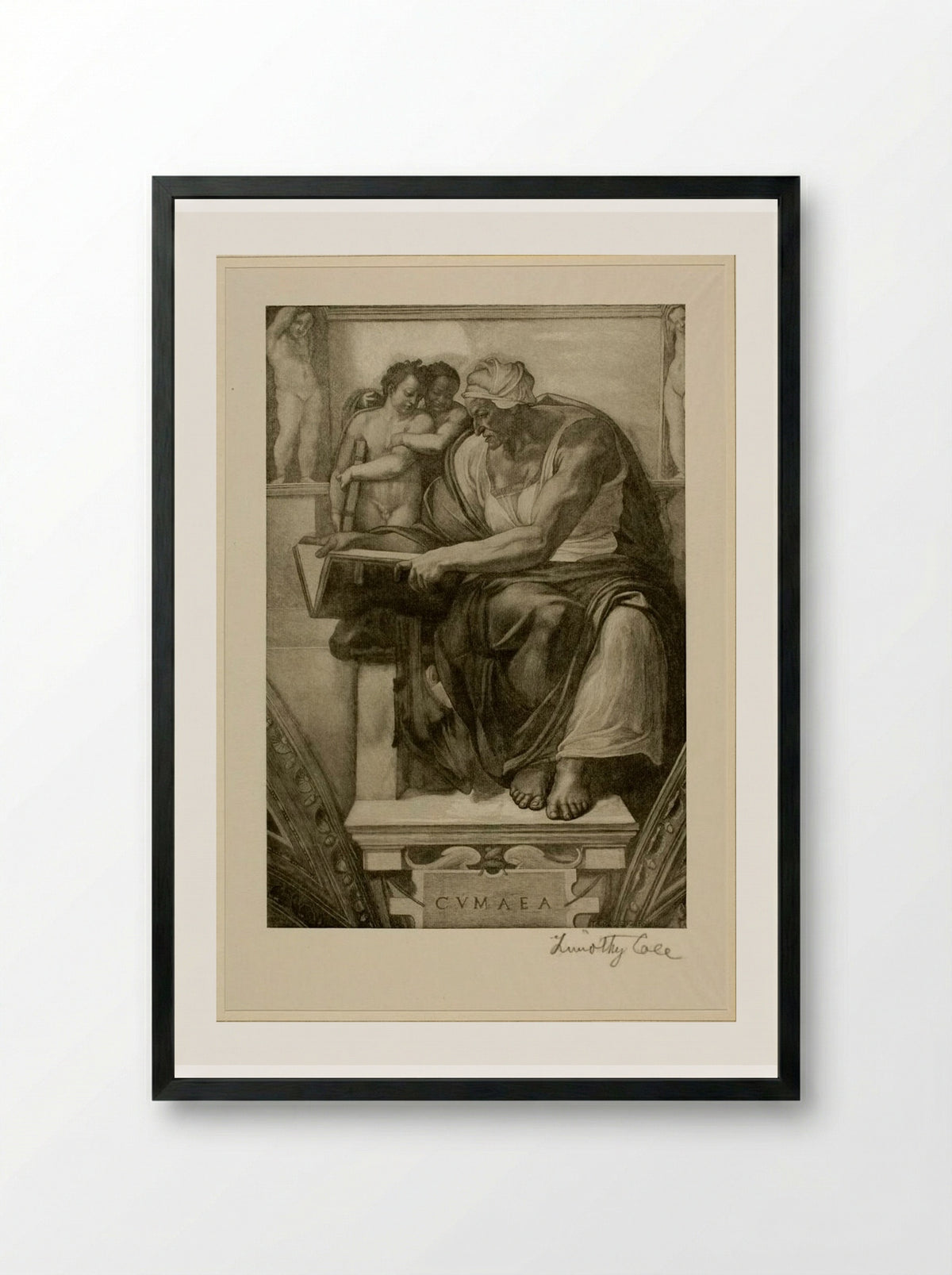Cumaean Sibyl (After Michelangelo) - Timothy Cole - Framed Print Black