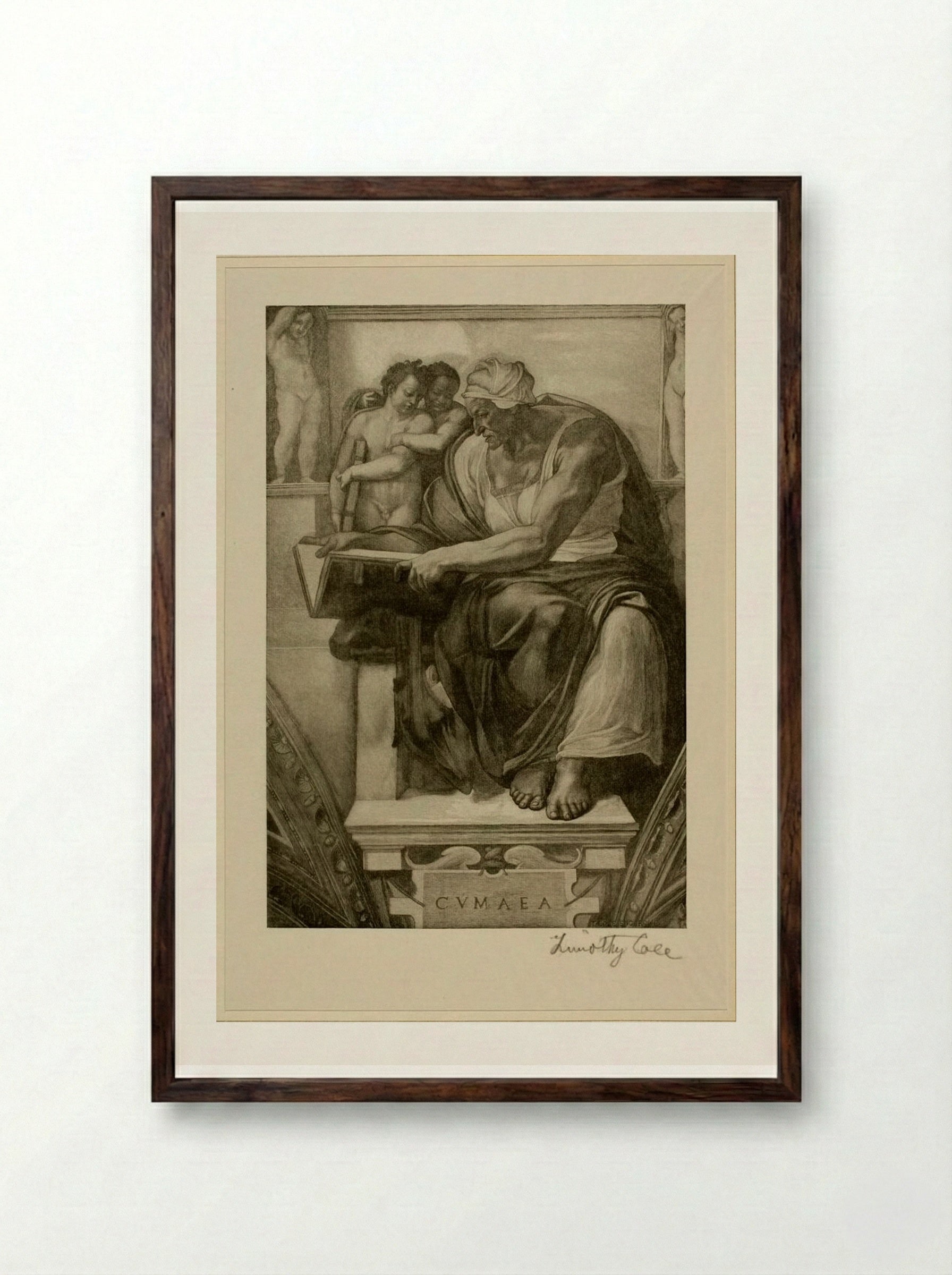 Cumaean Sibyl (After Michelangelo) - Timothy Cole - Framed Print Dark Wood