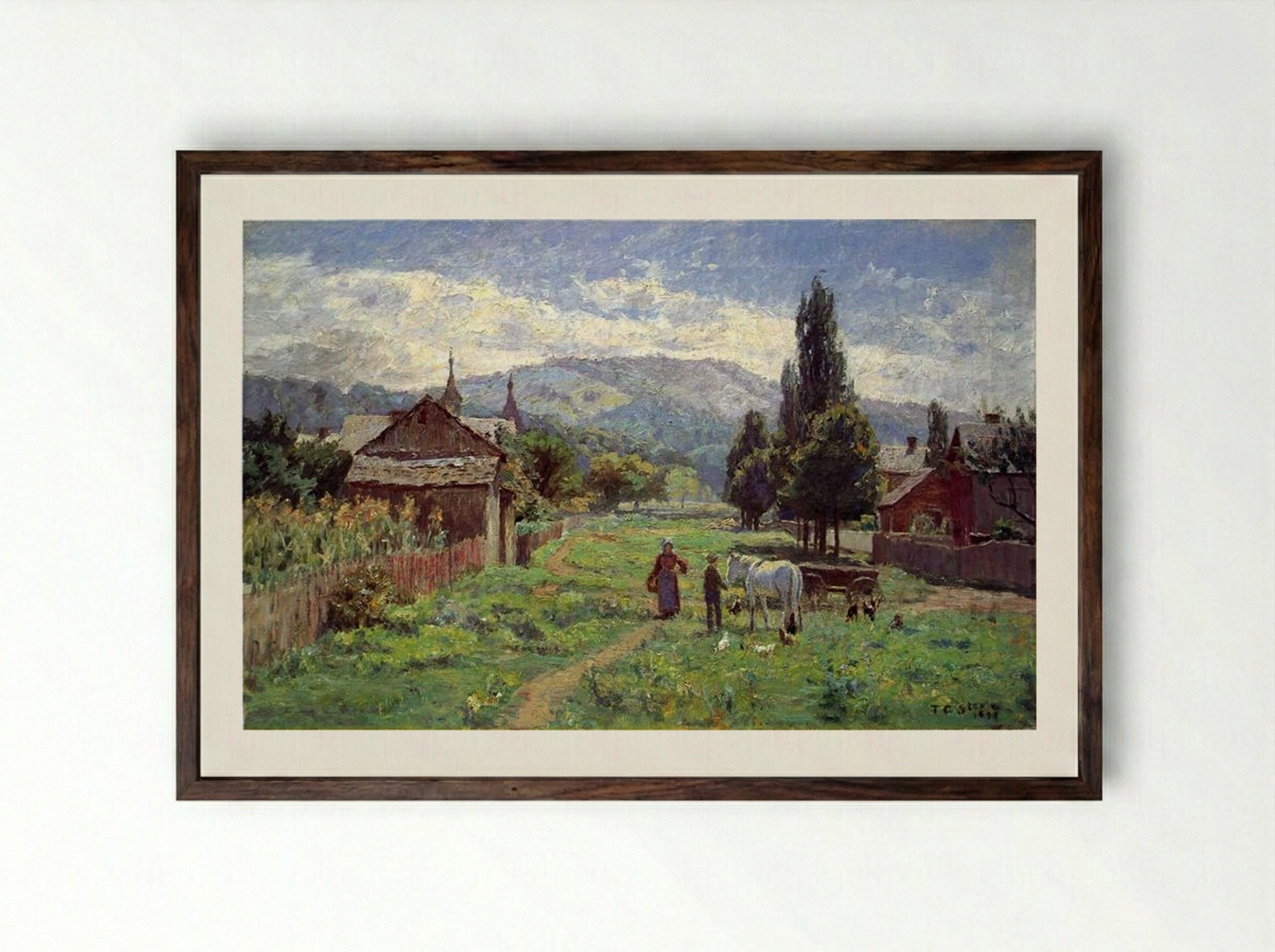 Cumberland Mountains - T. C. Steele - Framed Print Dark Wood