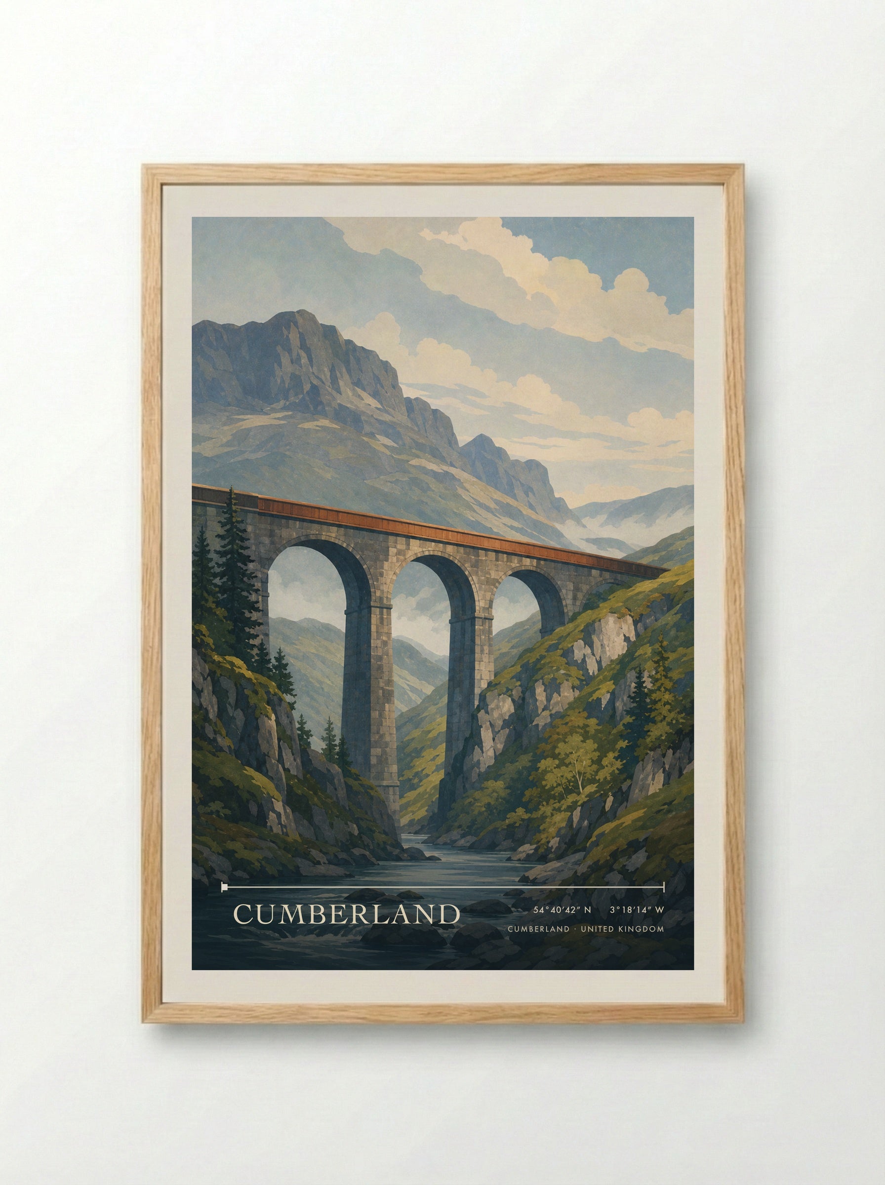 Cumberland United Kingdom Travel Poster - Framed Print Wood