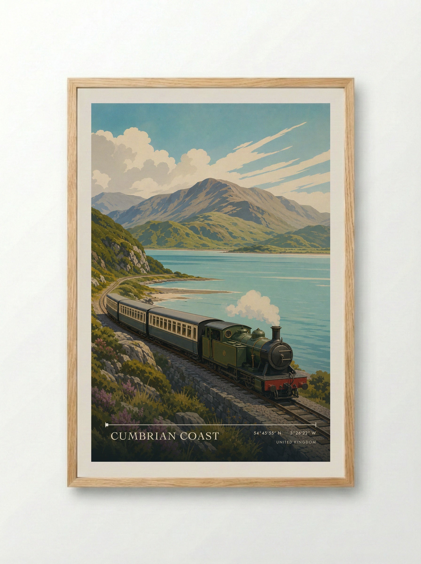 Cumbrian Coast United Kingdom Travel Poster - Framed Print Wood