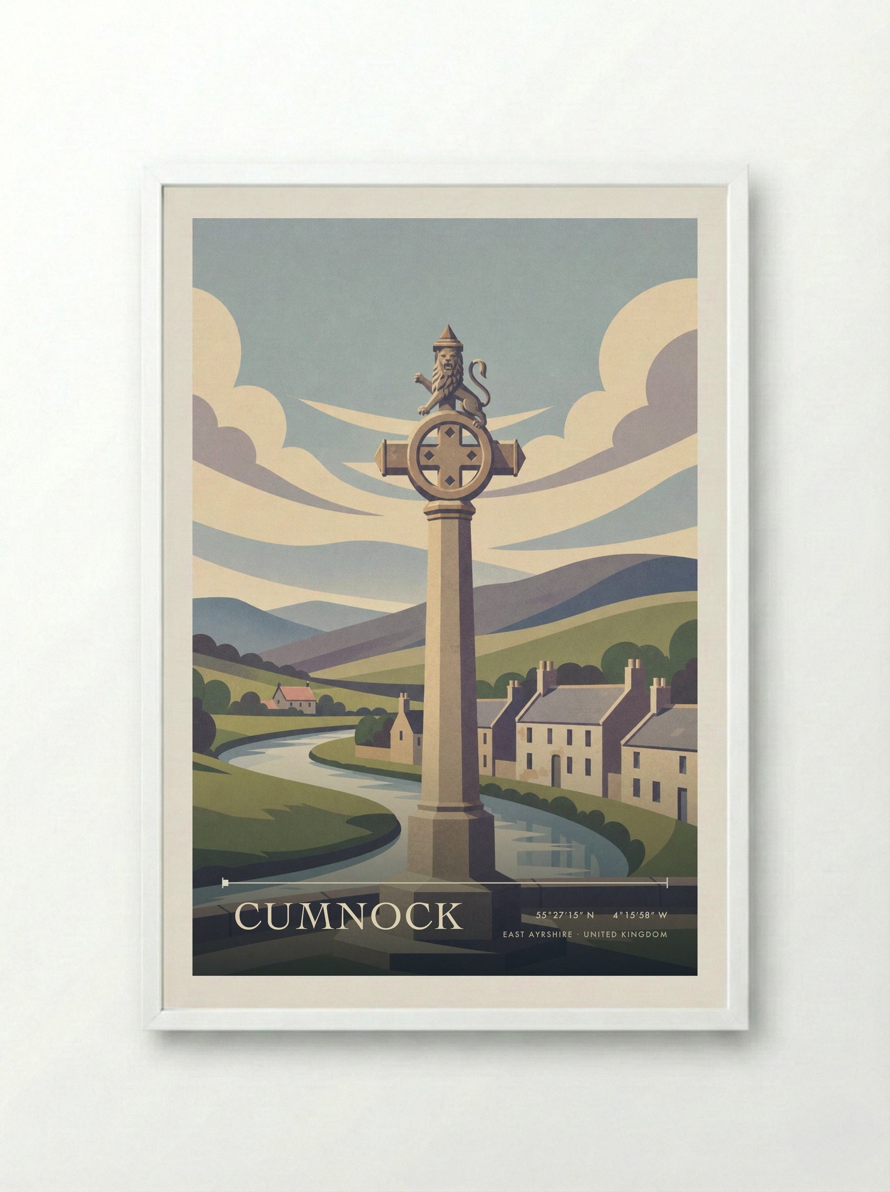 Cumnock East Ayrshire United Kingdom Travel Poster - Framed Print White