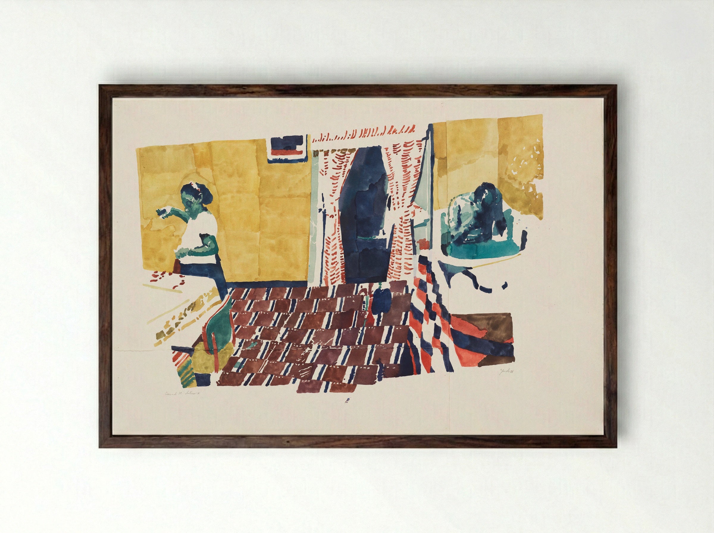 Cunard Street, Interior II - Richard Foster Yarde - Framed Print Dark Wood