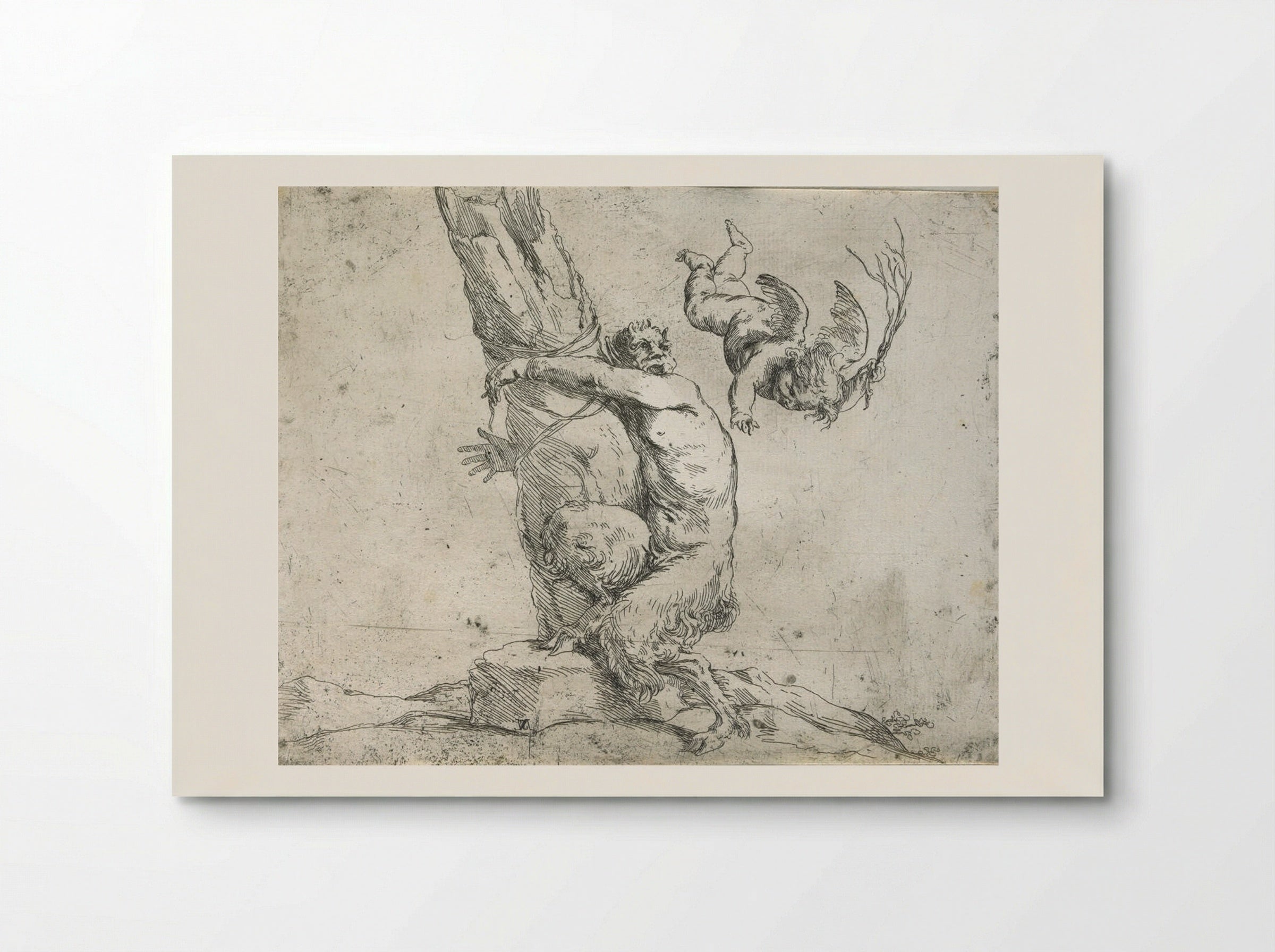 Cupid Whipping a Satyr - Jusepe de Ribera - Poster