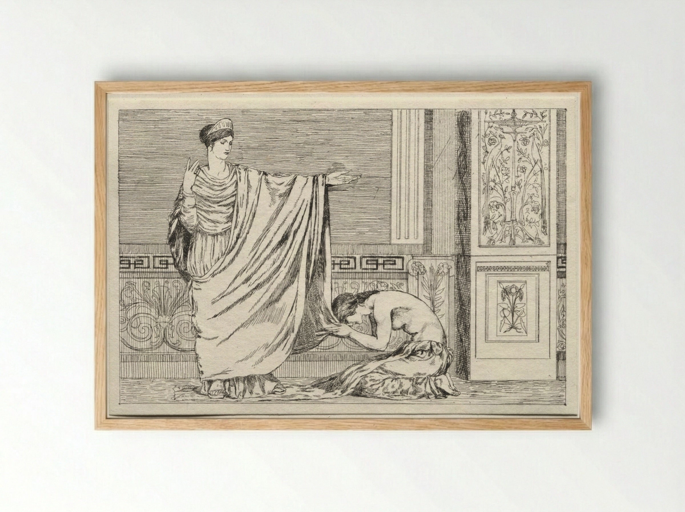 Cupid and Psyche: Psyche and Juno - Max Klinger - Framed Print Wood