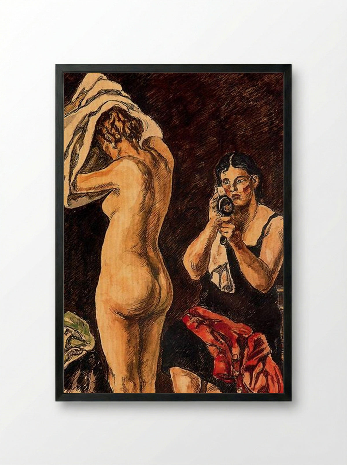 Cupletista (Makeup) - José Gutiérrez Solana - Framed Print Black
