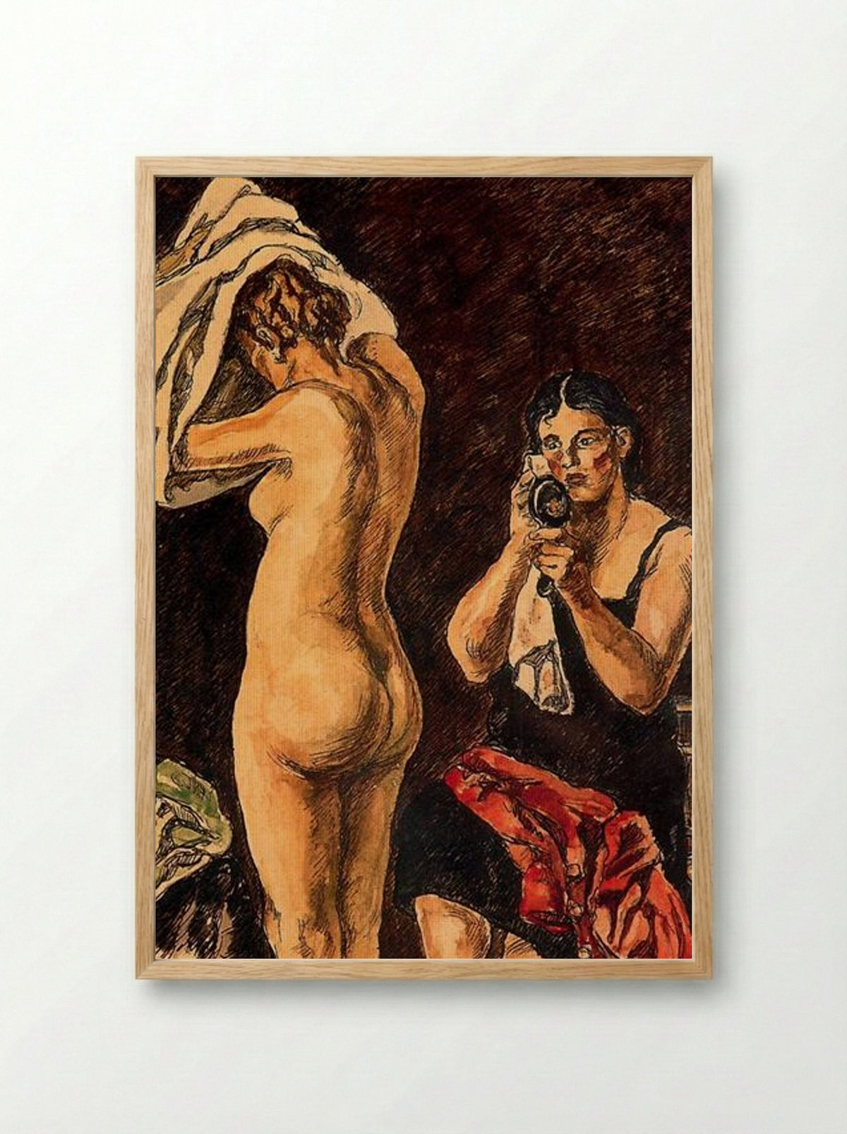 Cupletista (Makeup) - José Gutiérrez Solana - Framed Print Wood