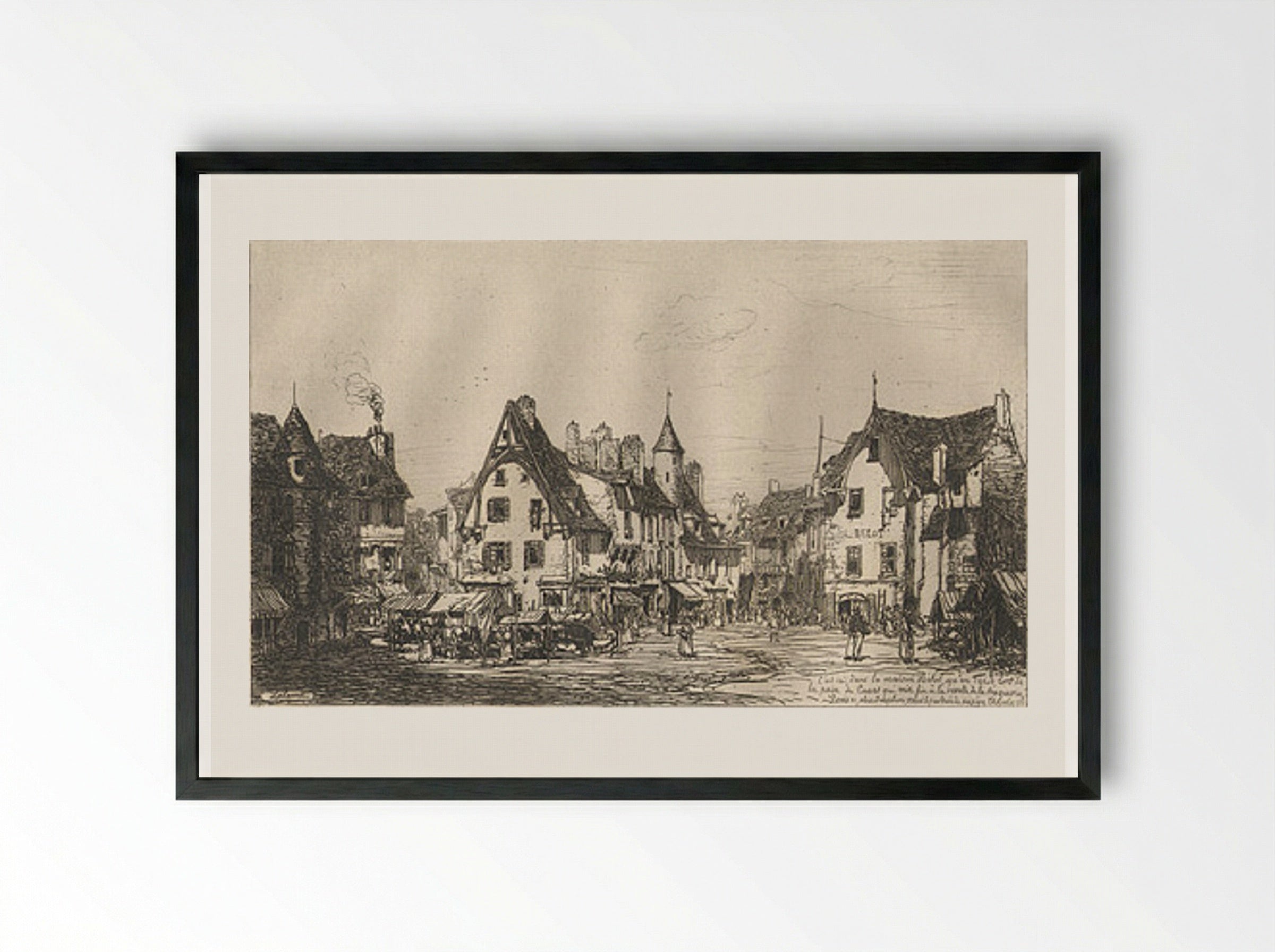 Cusset - Maxime Lalanne - Framed Print Black