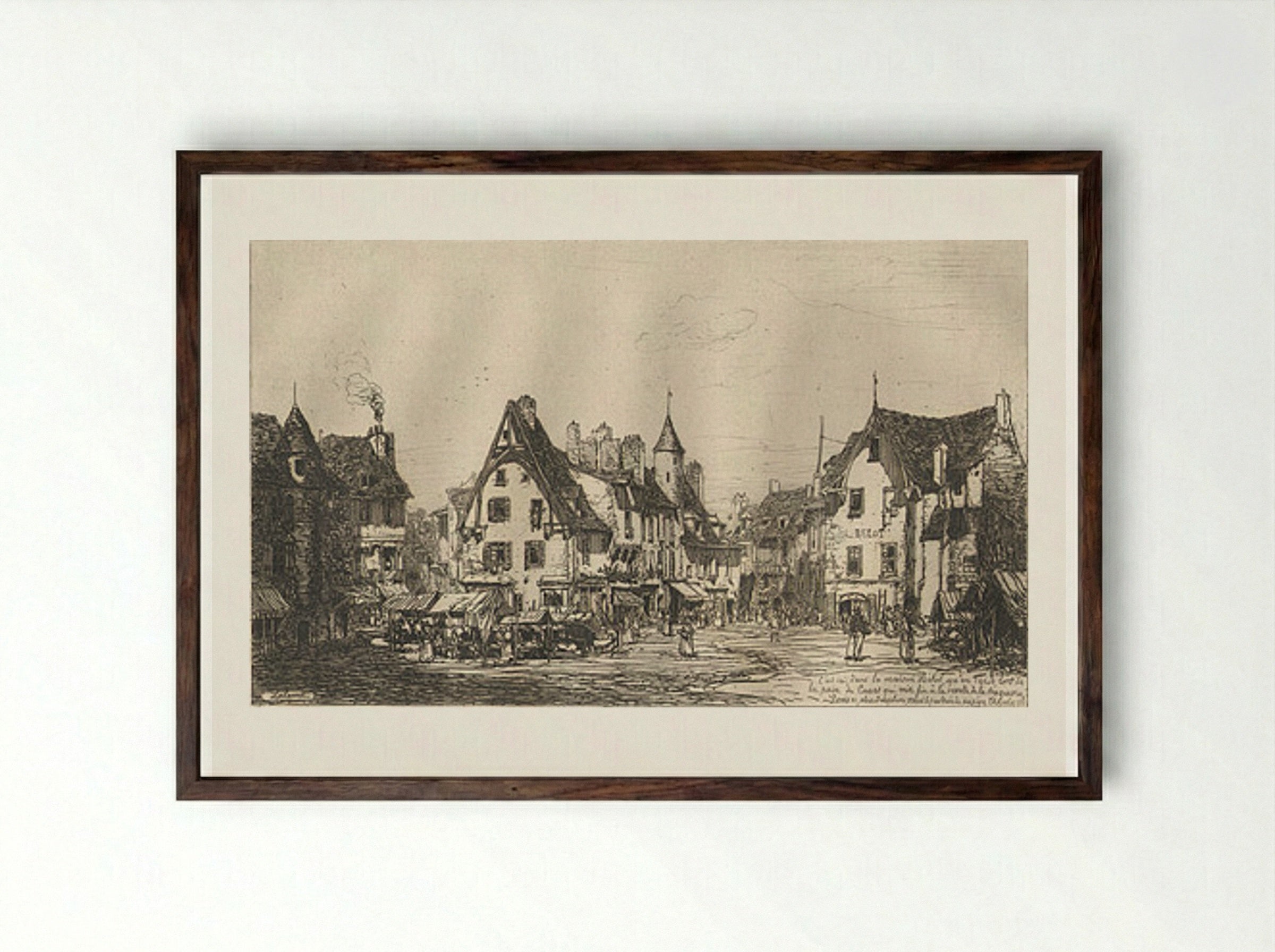 Cusset - Maxime Lalanne - Framed Print Dark Wood