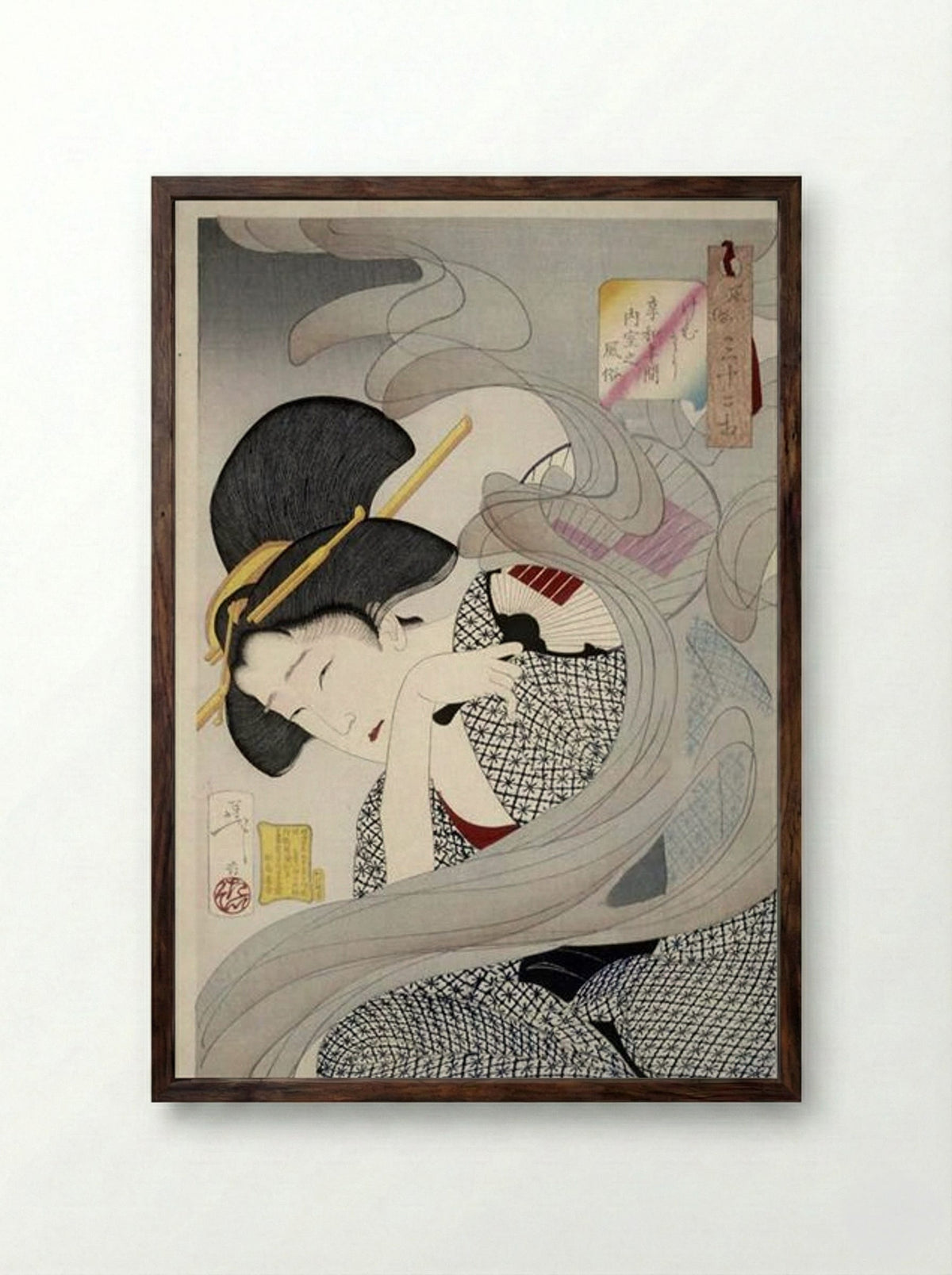Customs of the Kansei Era - Tsukioka Yoshitoshi - Framed Print Dark Wood
