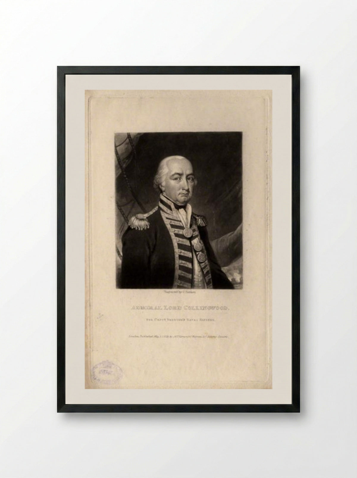 Cuthbert Collingwood, Baron Collingwood - Charles Turner - Framed Print Black