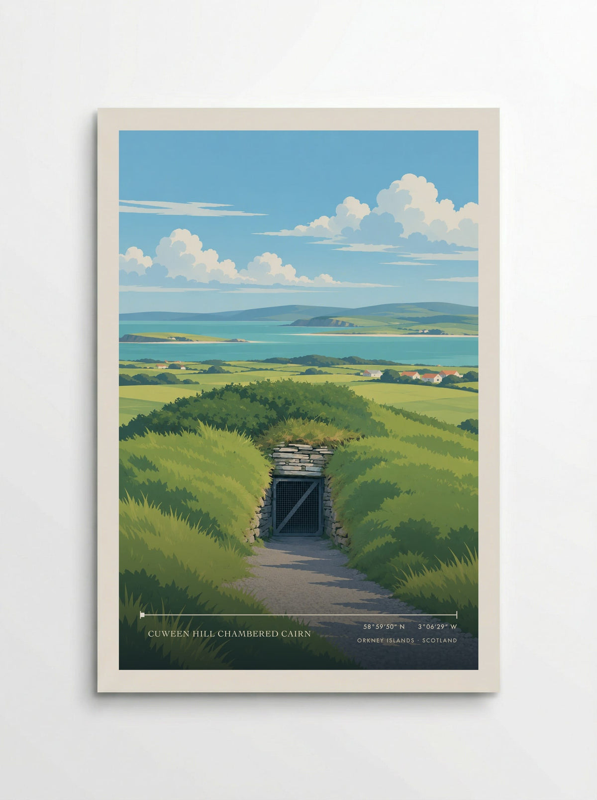 Cuween Hill Chambered Cairn, Orkney Islands | Travel Poster - Poster