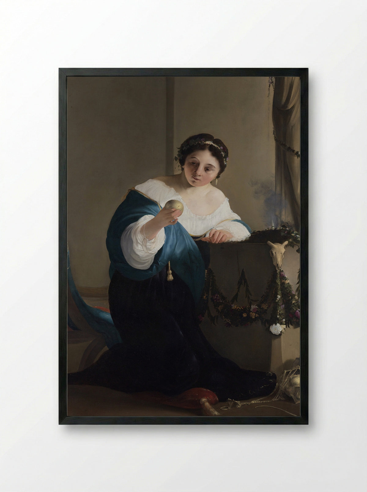 Cydippe with the Apple of Acontius - Paulus Bor - Framed Print Black