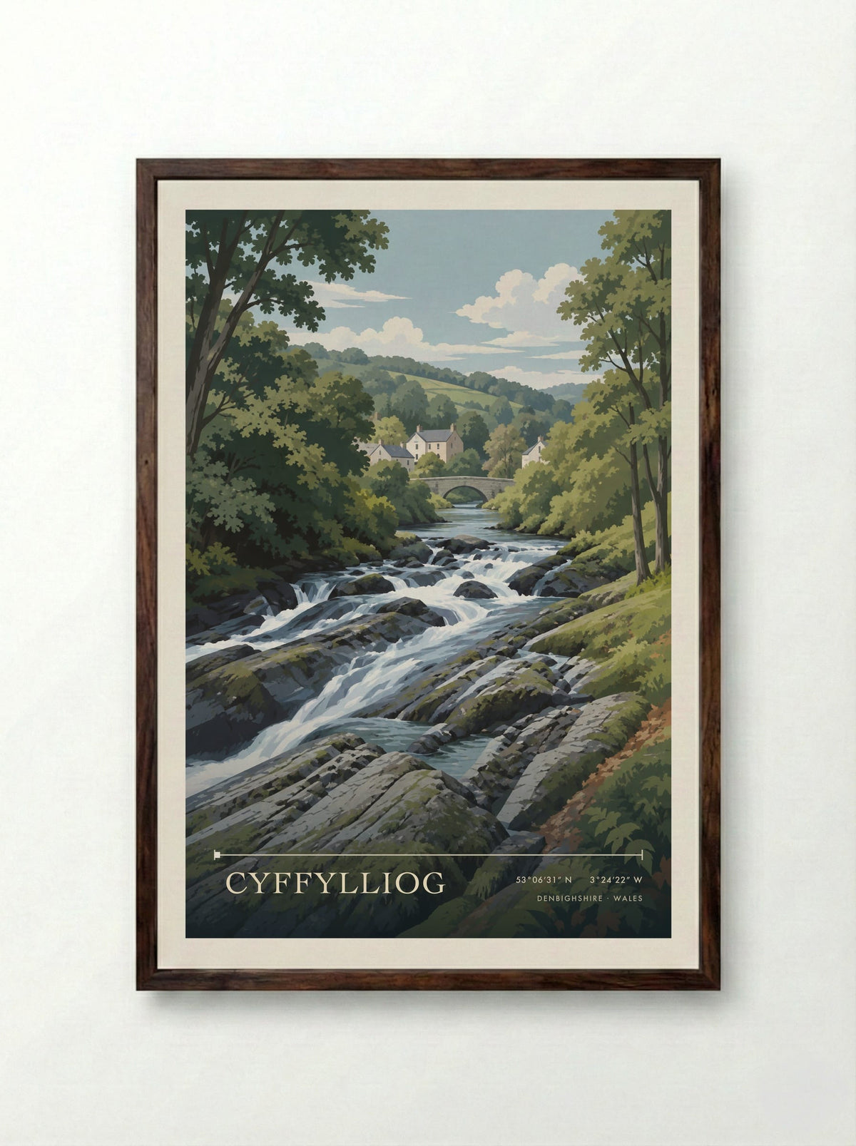 Cyffylliog, Denbighshire | Travel Poster - Framed Print Dark Wood