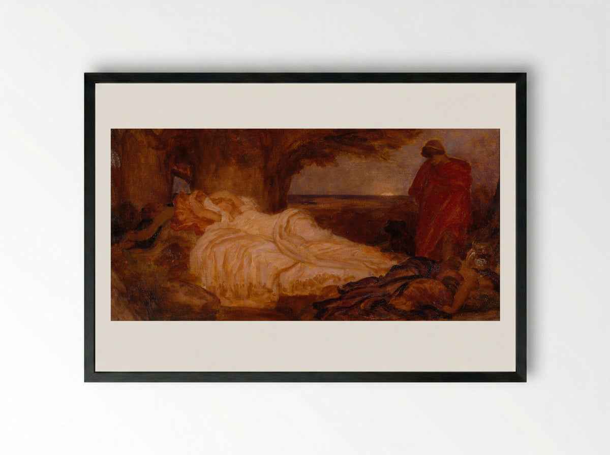 Cymon and Iphigenia - Frederic Leighton - Framed Print Black