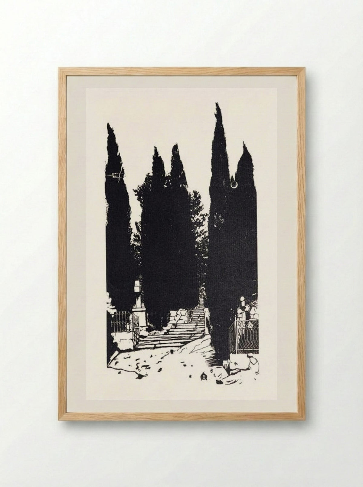Cypress Trees - Anna Ostroumova-Lebedeva - Framed Print Wood