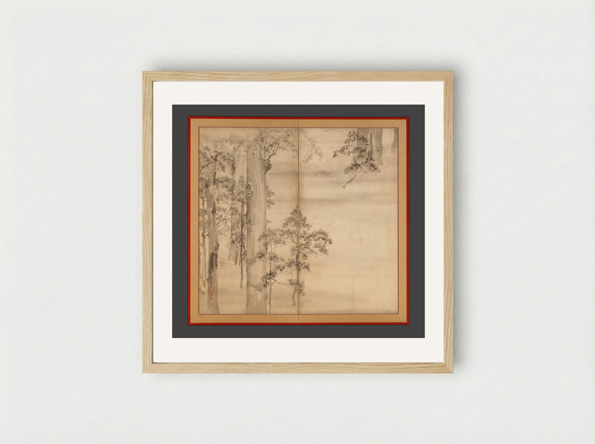 Cypresses - Ikeda Koson - Framed Print Wood