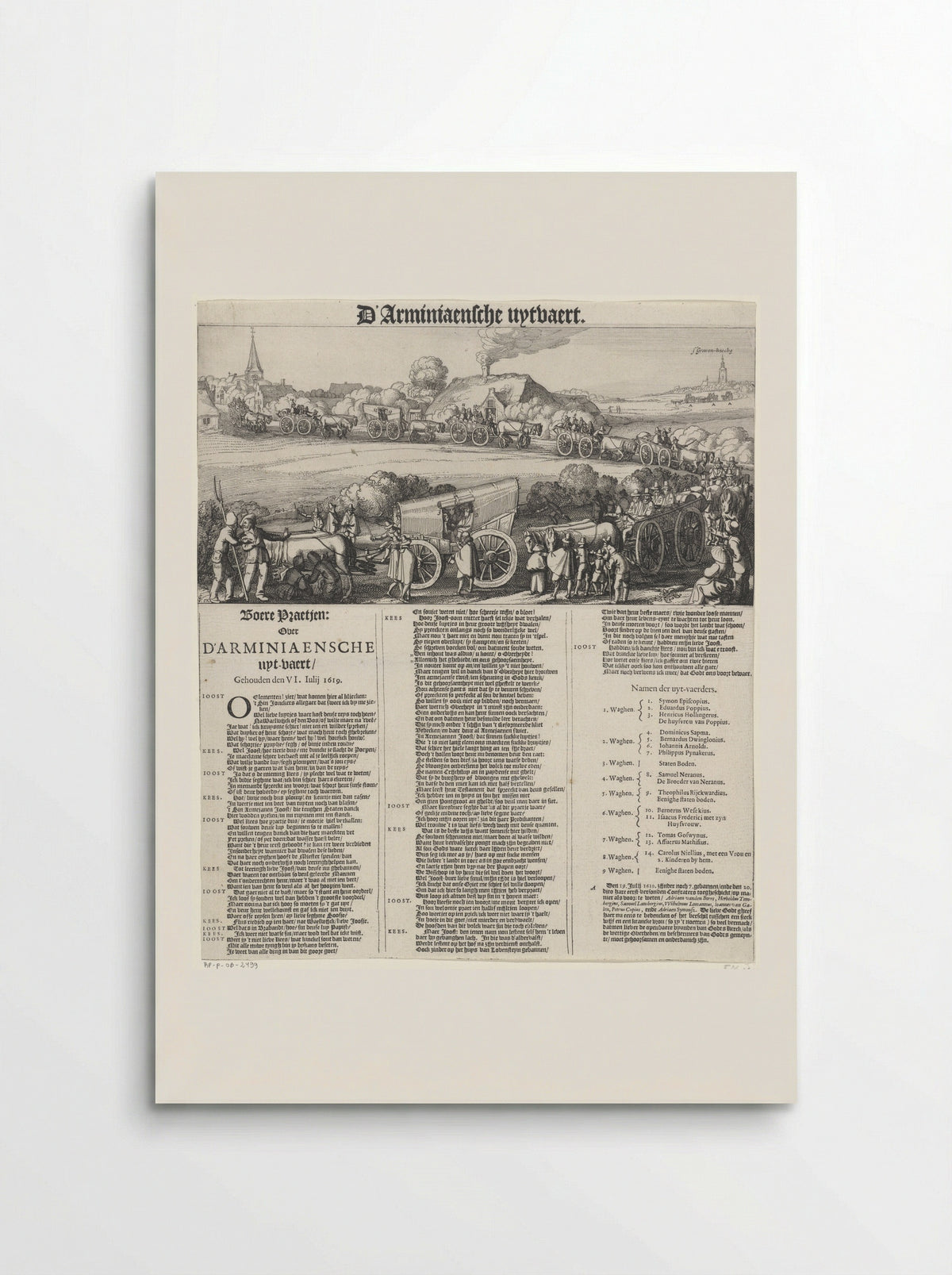 D’Arminiaensche uyt-vaert (The Arminian Funeral) - Claes Jansz. Visscher (II) - Poster