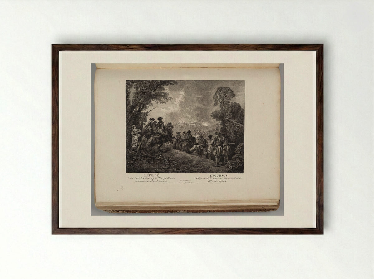 Défilé (Marching Off) - Jean Moyreau - Framed Print Dark Wood