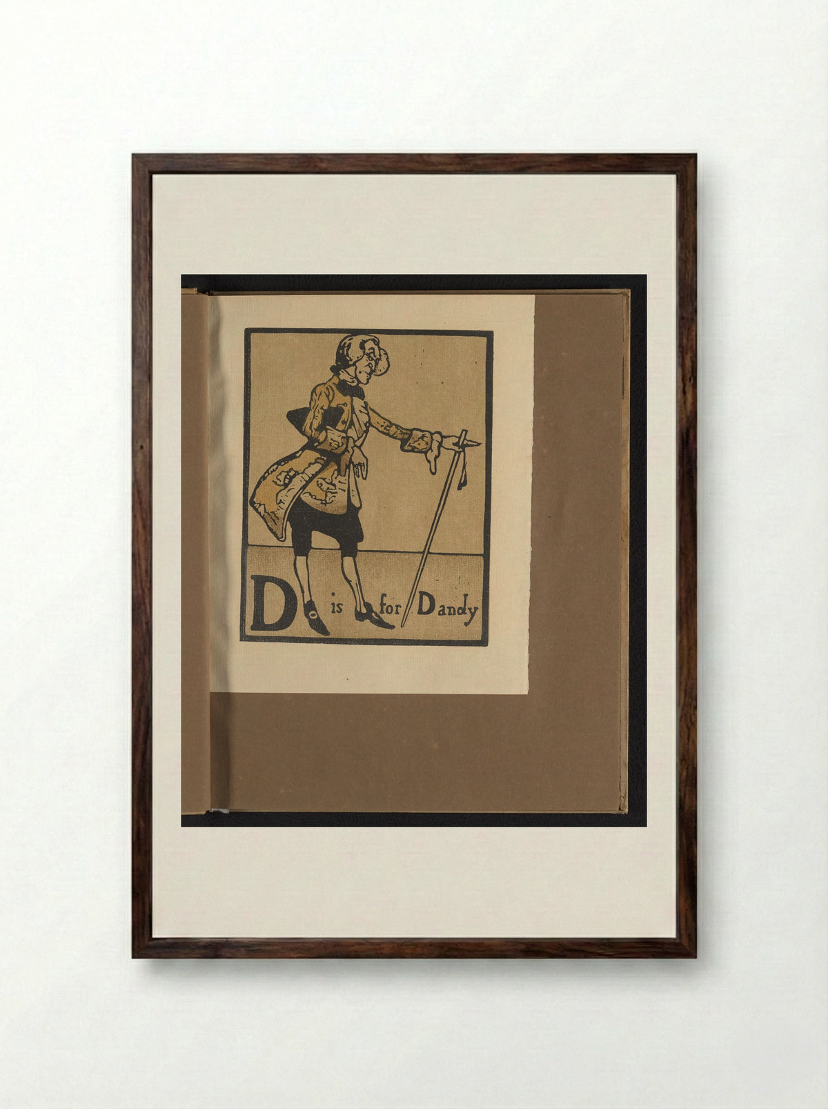 D is for Dandy - William Heinemann - Framed Print Dark Wood