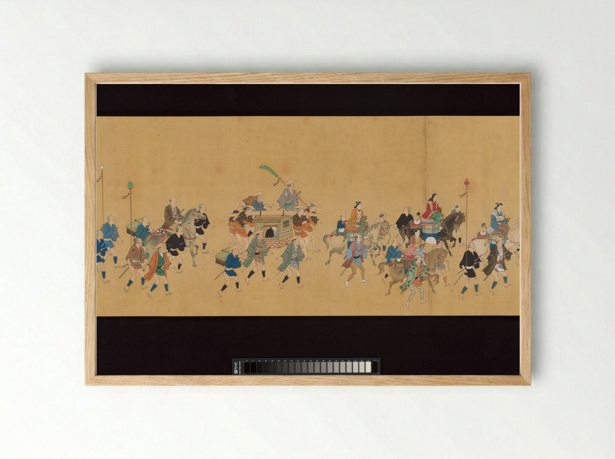 Daimyo Procession to Edo - Hishikawa School - Framed Print Wood