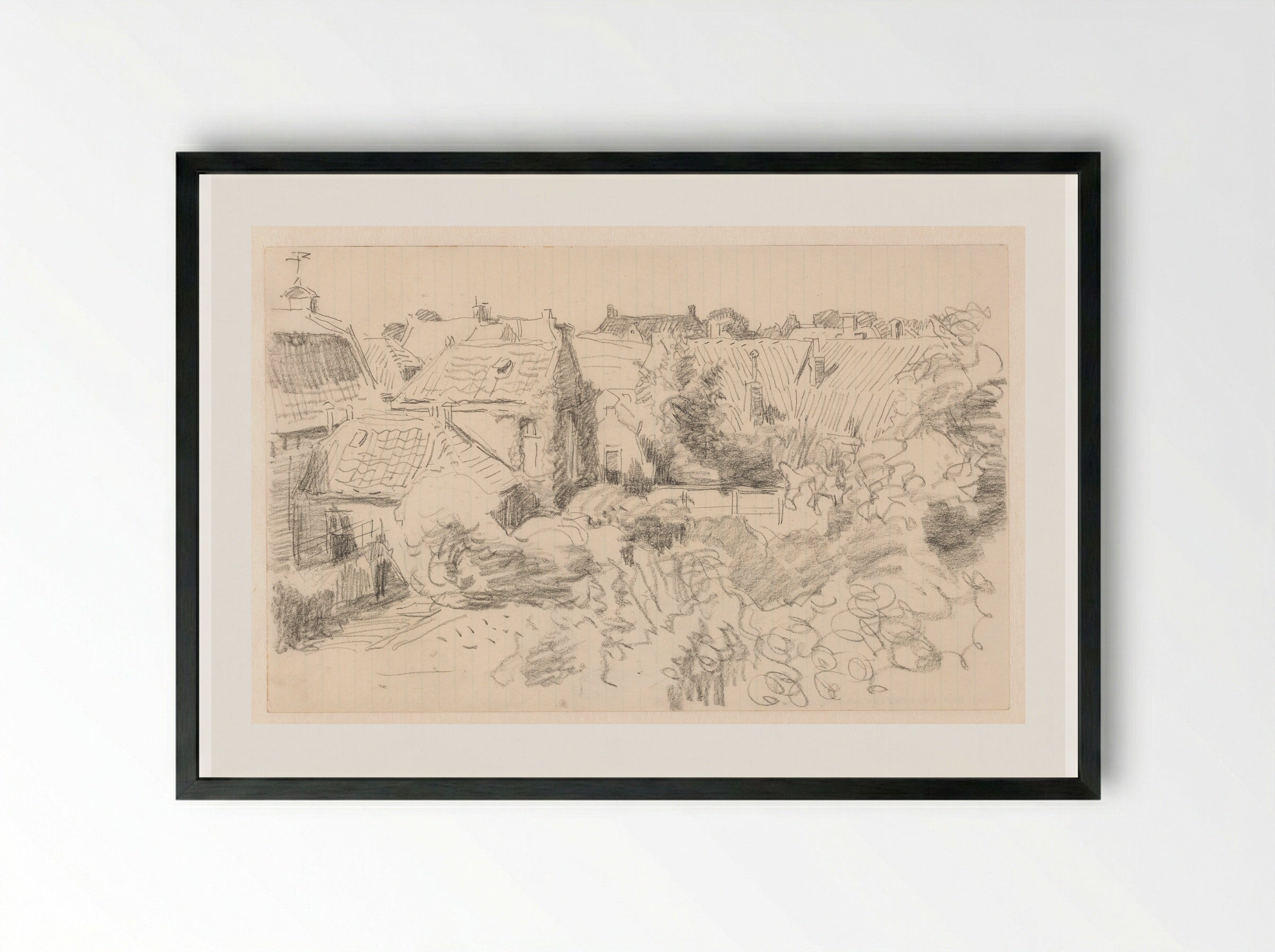 Daken en tuinen in Enkhuizen - Willem Bastiaan Tholen - Framed Print Black