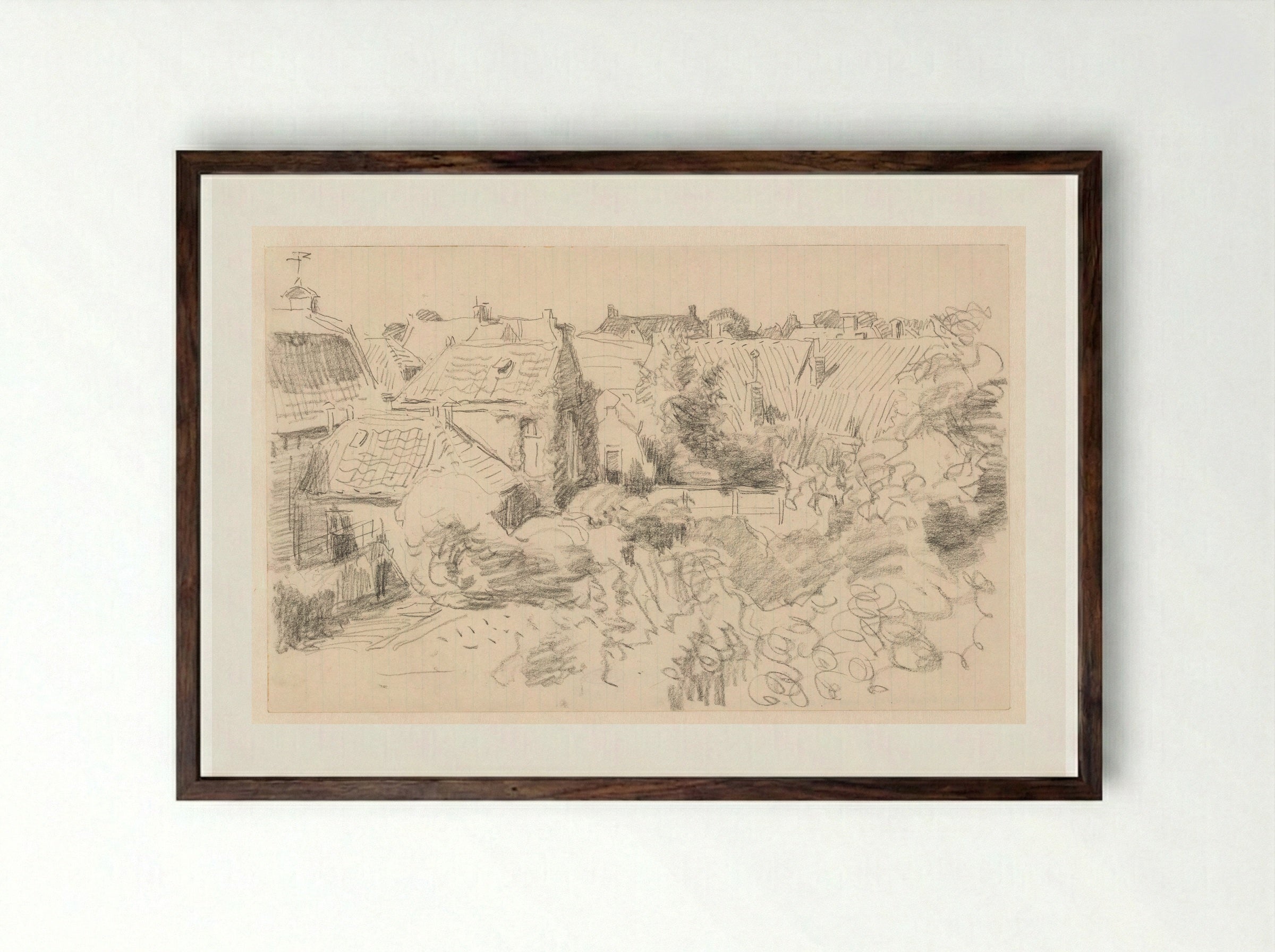 Daken en tuinen in Enkhuizen - Willem Bastiaan Tholen - Framed Print Dark Wood
