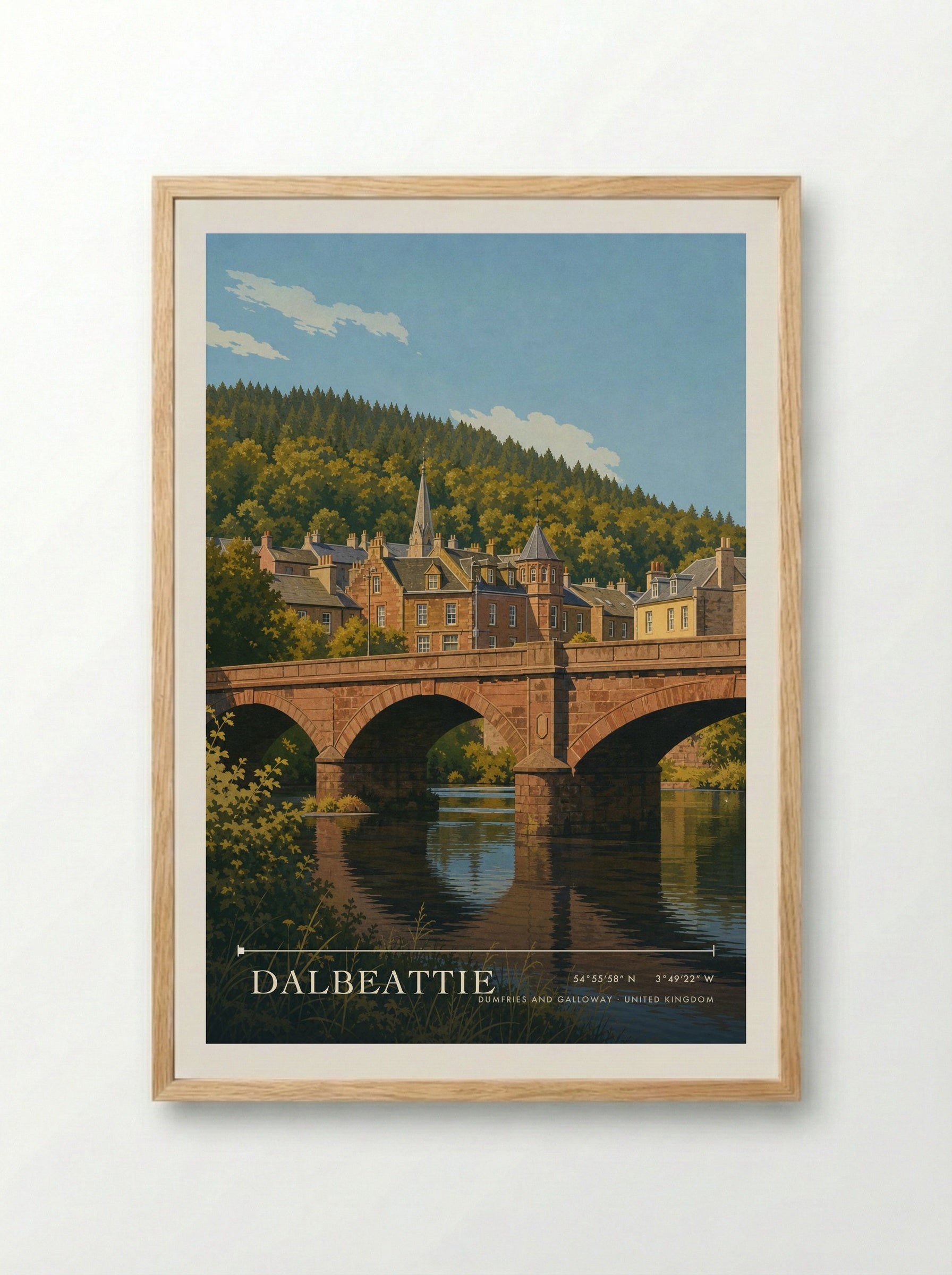 Dalbeattie Dumfries and Galloway United Kingdom Travel Poster - Framed Print Wood
